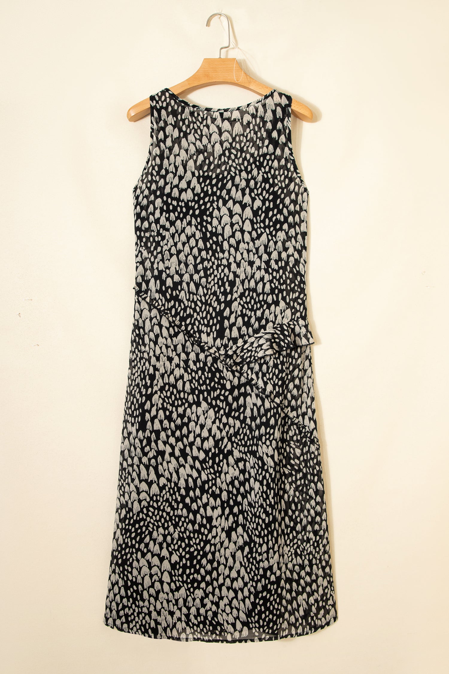Black Printed Sleeveless Maxi Dress-TOPS / DRESSES-[Adult]-[Female]-2022 Online Blue Zone Planet