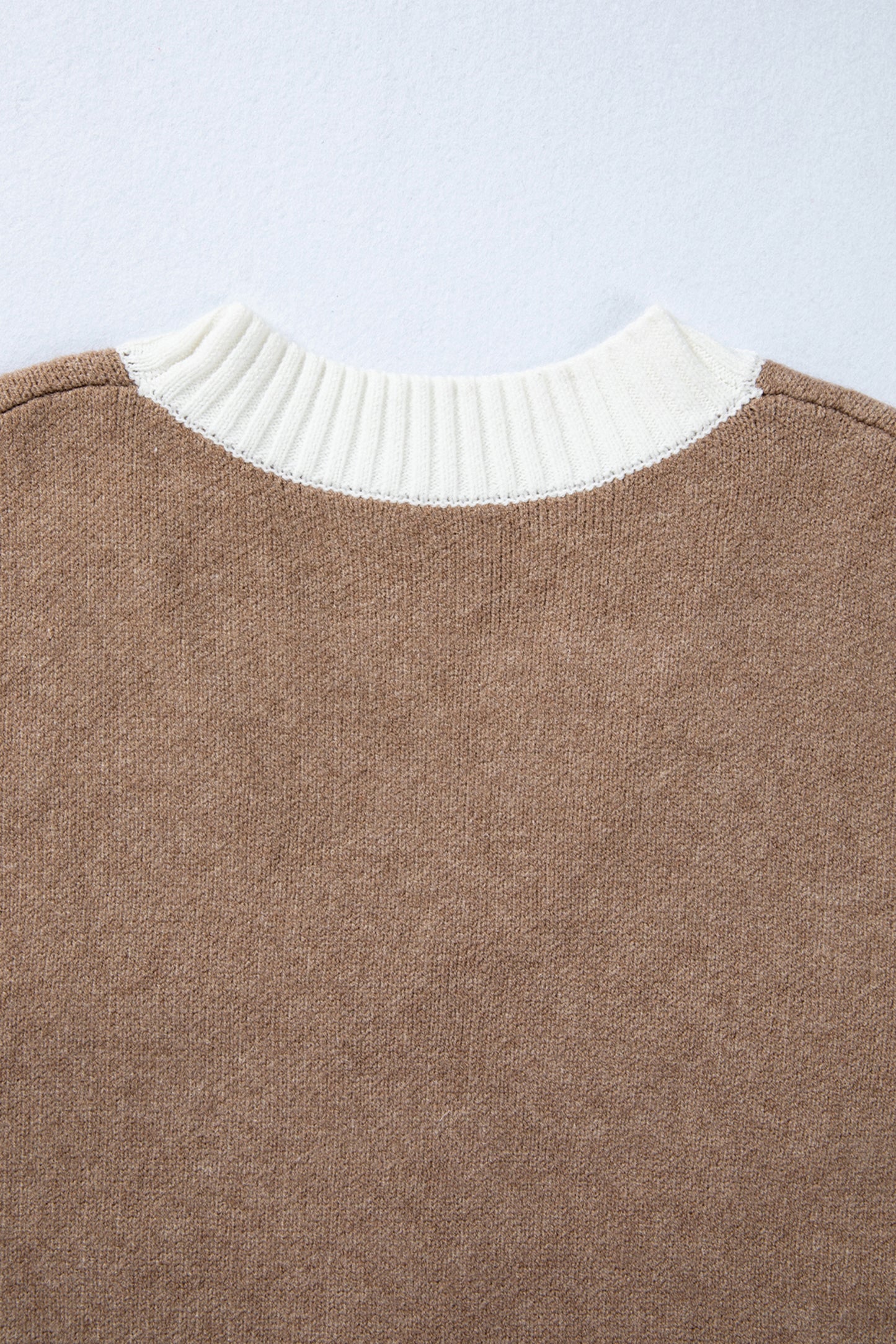 Khaki Houndstooth Color Block V Neck Raw Edge Button Front Cardigan-TOPS / DRESSES-[Adult]-[Female]-2022 Online Blue Zone Planet