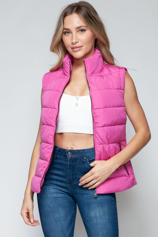 Snobbish Zip Up Turtleneck Vest with Pockets-TOPS / DRESSES-[Adult]-[Female]-Rose Violet-S-2022 Online Blue Zone Planet