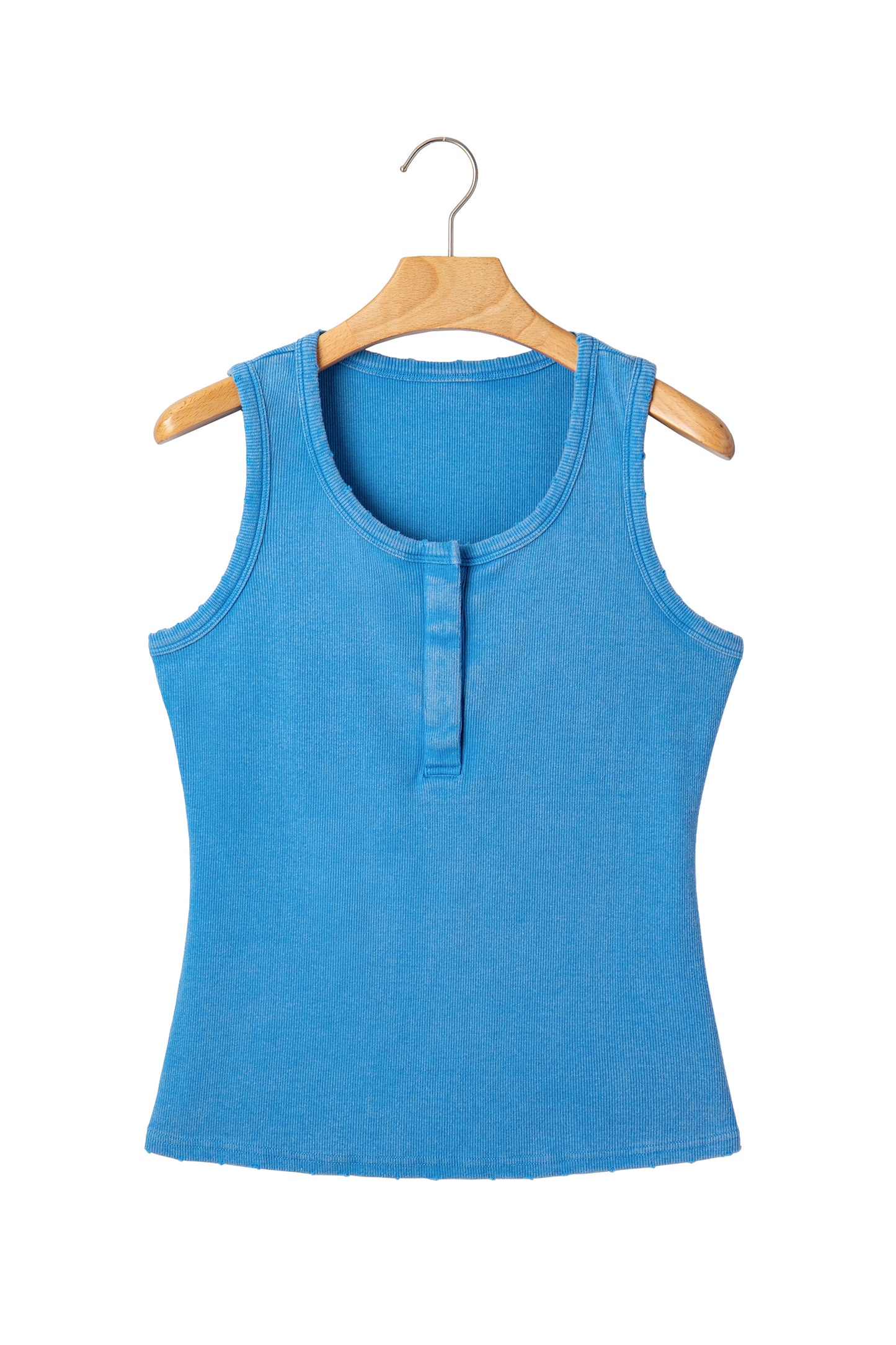 Bright Pink Vintage Distressed Ribbed Mineral Wash Tank Top-Tops/Tank Tops-[Adult]-[Female]-2022 Online Blue Zone Planet