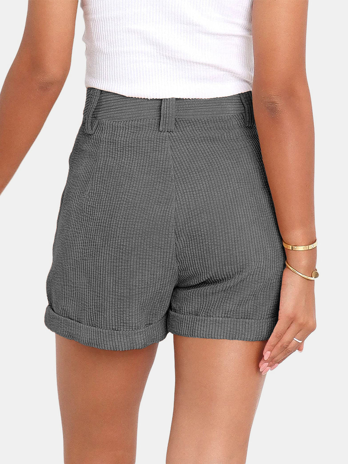 Blue Zone Planet | Full Size High Waist Shorts with Pockets-TOPS / DRESSES-[Adult]-[Female]-2022 Online Blue Zone Planet