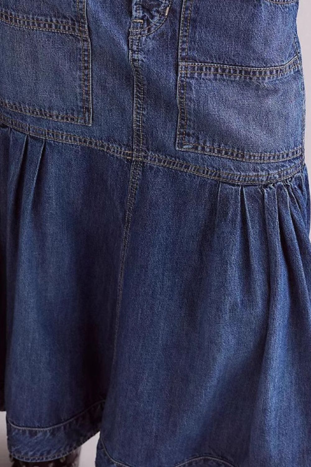 Midi Denim Skirt with Pockets-BOTTOM SIZES SMALL MEDIUM LARGE-[Adult]-[Female]-2022 Online Blue Zone Planet