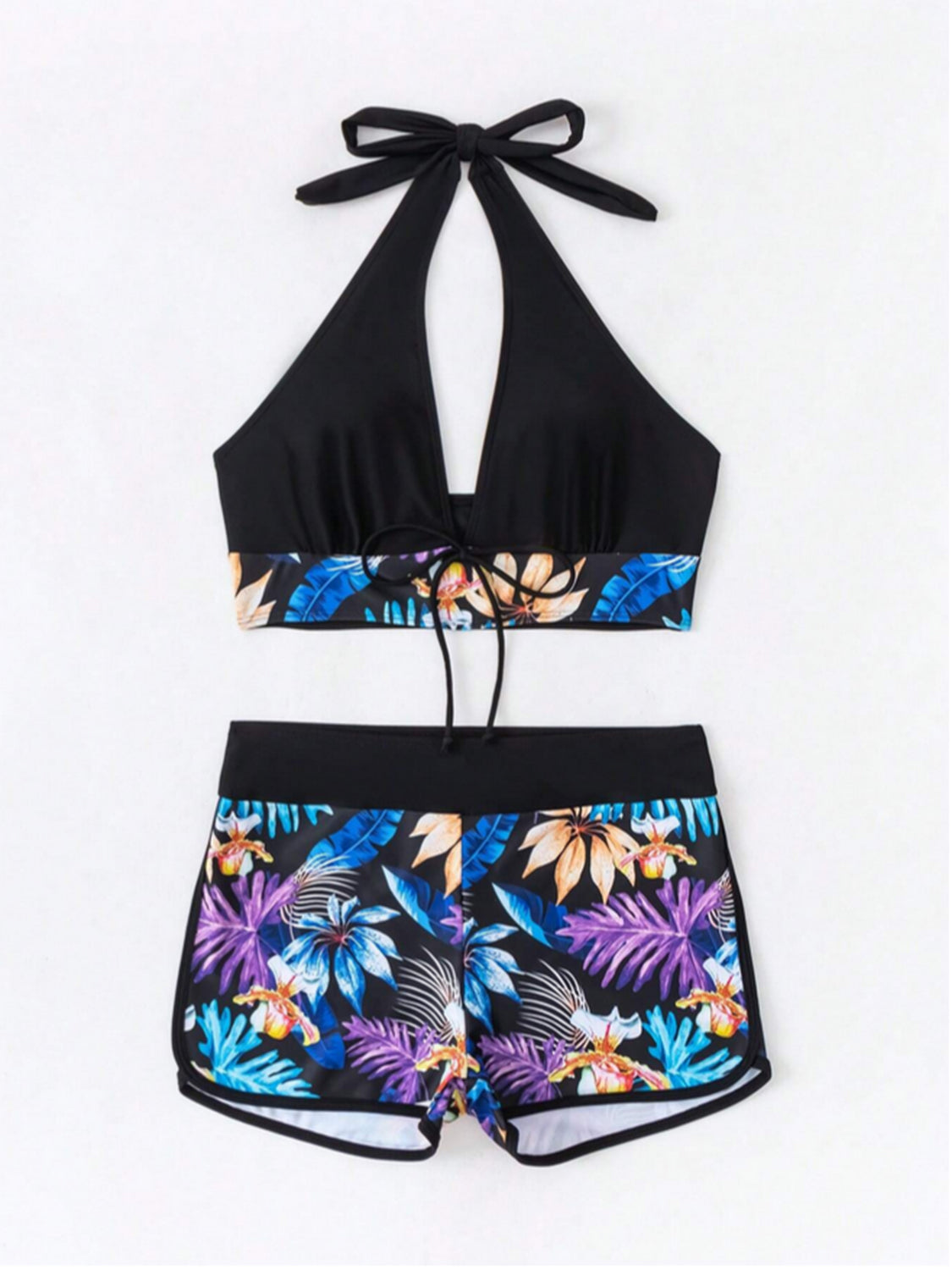 Printed Halter Neck Two-Piece Swim Set-TOPS / DRESSES-[Adult]-[Female]-2022 Online Blue Zone Planet