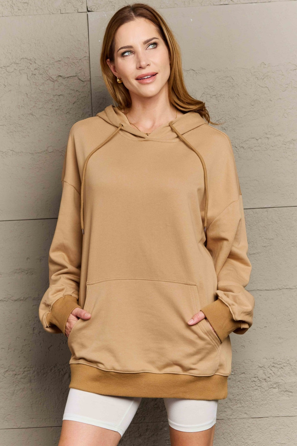 Full Size Drawstring Long Sleeve Hoodie-TOPS / DRESSES-[Adult]-[Female]-2022 Online Blue Zone Planet