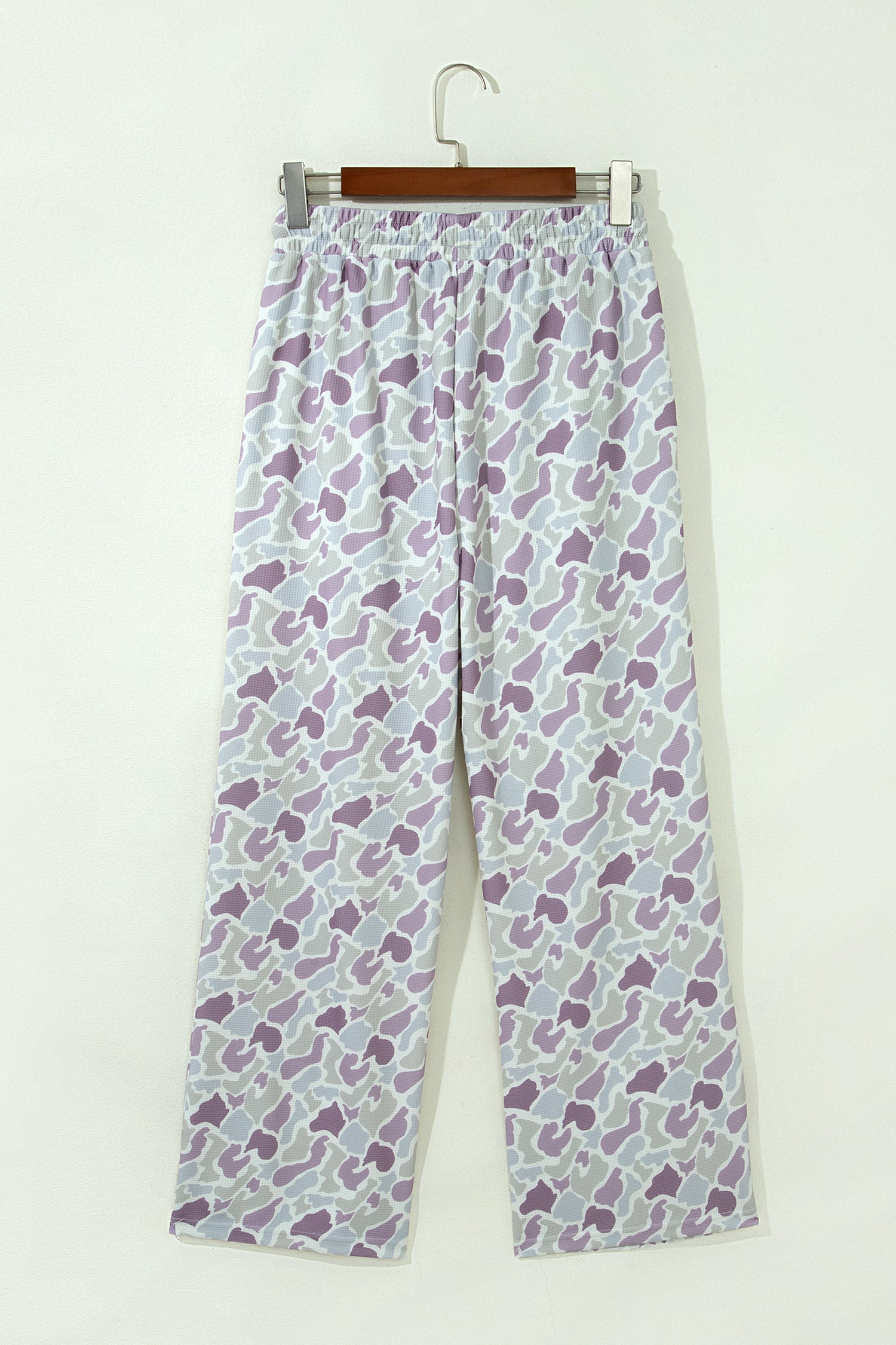 Green Camo Print Drawstring Waist Loose Fit Full Length Pants-Bottoms/Pants & Culotte-[Adult]-[Female]-2022 Online Blue Zone Planet
