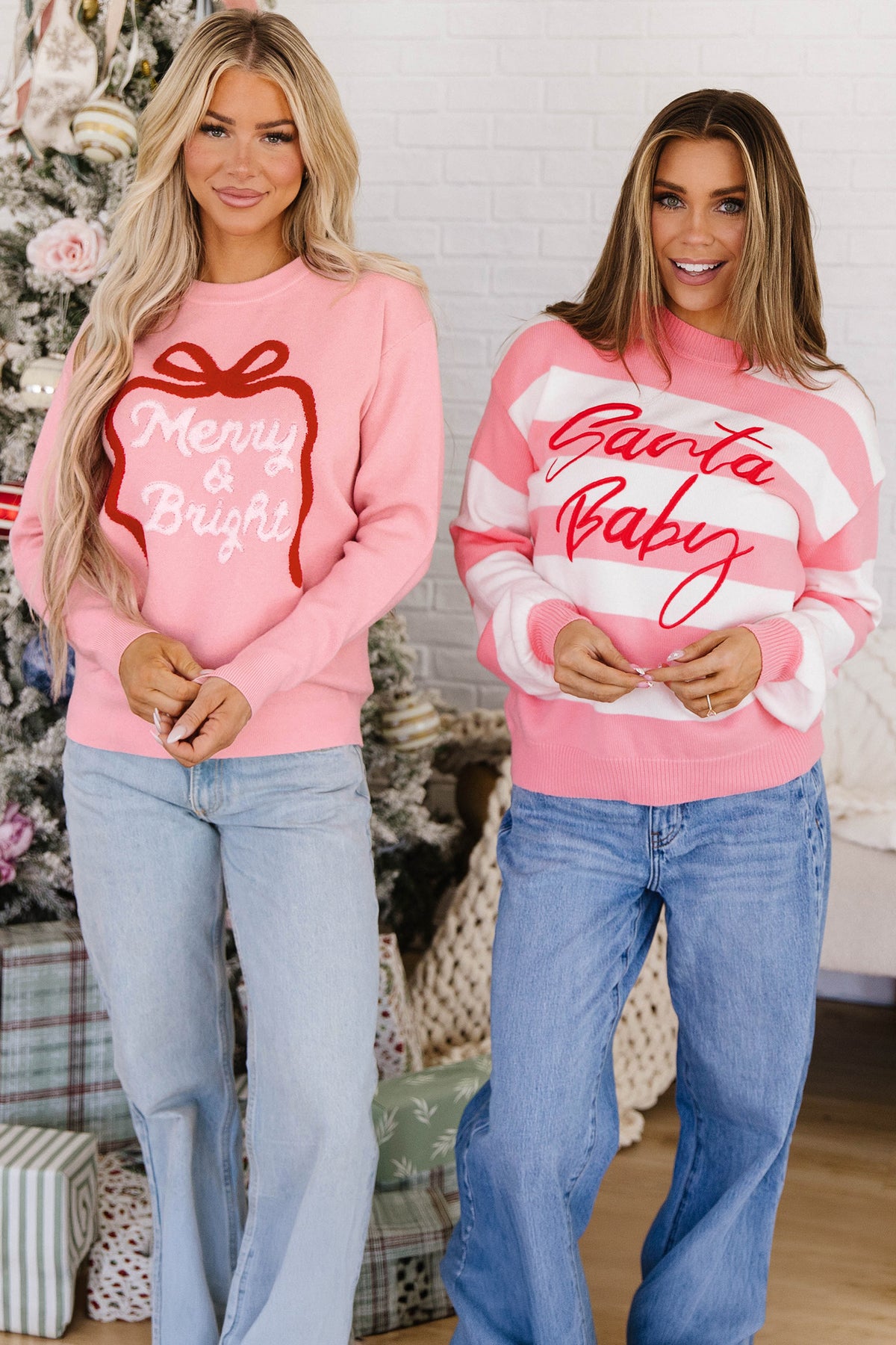 Gossamer Pink Drop Shoulder Round Neck Towel Embroidery Slogan Pullover Sweater-TOPS / DRESSES-[Adult]-[Female]-2022 Online Blue Zone Planet