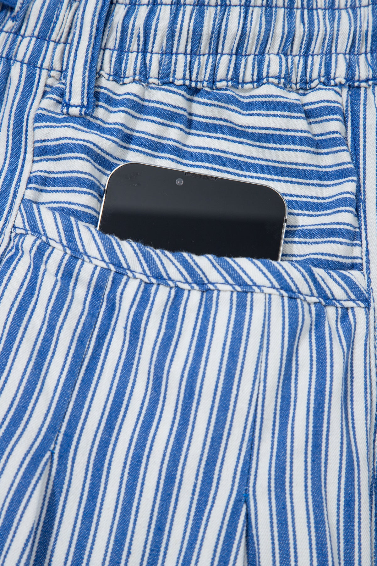 Blue Stripe Drawstring Casual Loose Pants-Bottoms/Pants & Culotte-[Adult]-[Female]-2022 Online Blue Zone Planet