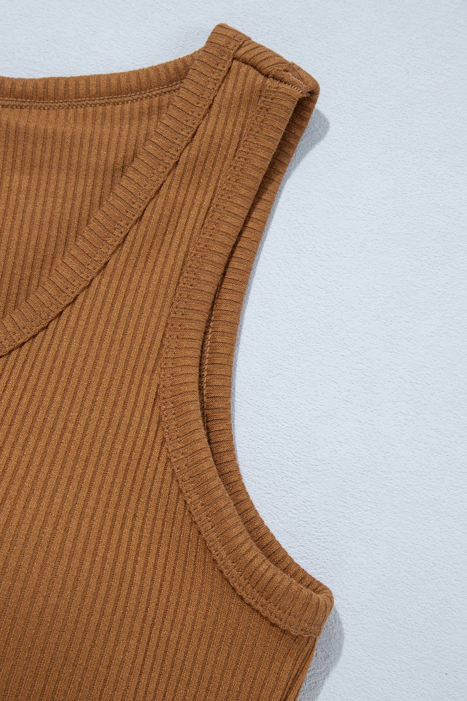 Beige Ribbed Knit Sweet Lace Hem Vest-Tops/Tank Tops-[Adult]-[Female]-2022 Online Blue Zone Planet