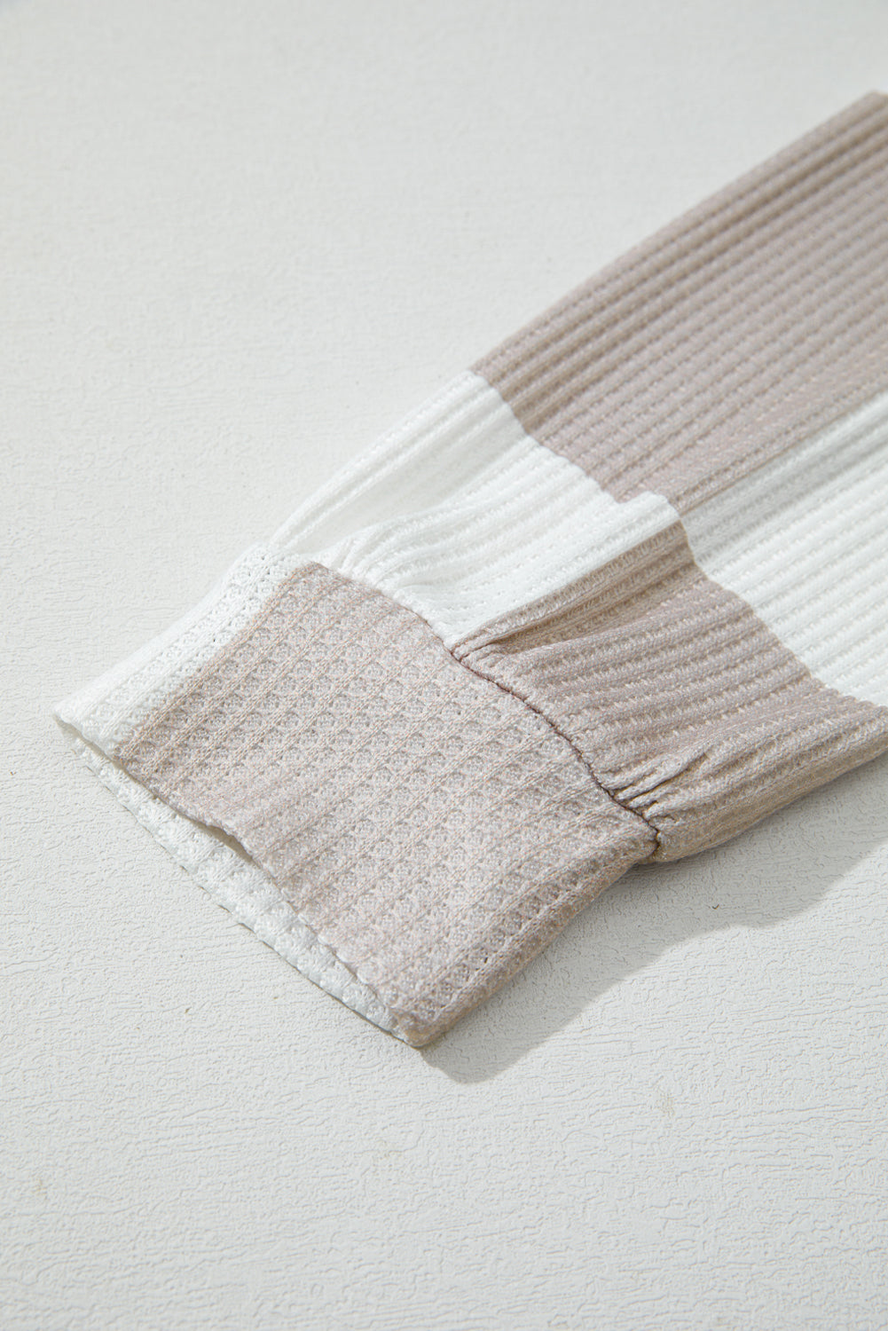 Khaki Checkered Print Breathable Textured Long Sleeve Top-Tops/Long Sleeve Tops-[Adult]-[Female]-2022 Online Blue Zone Planet