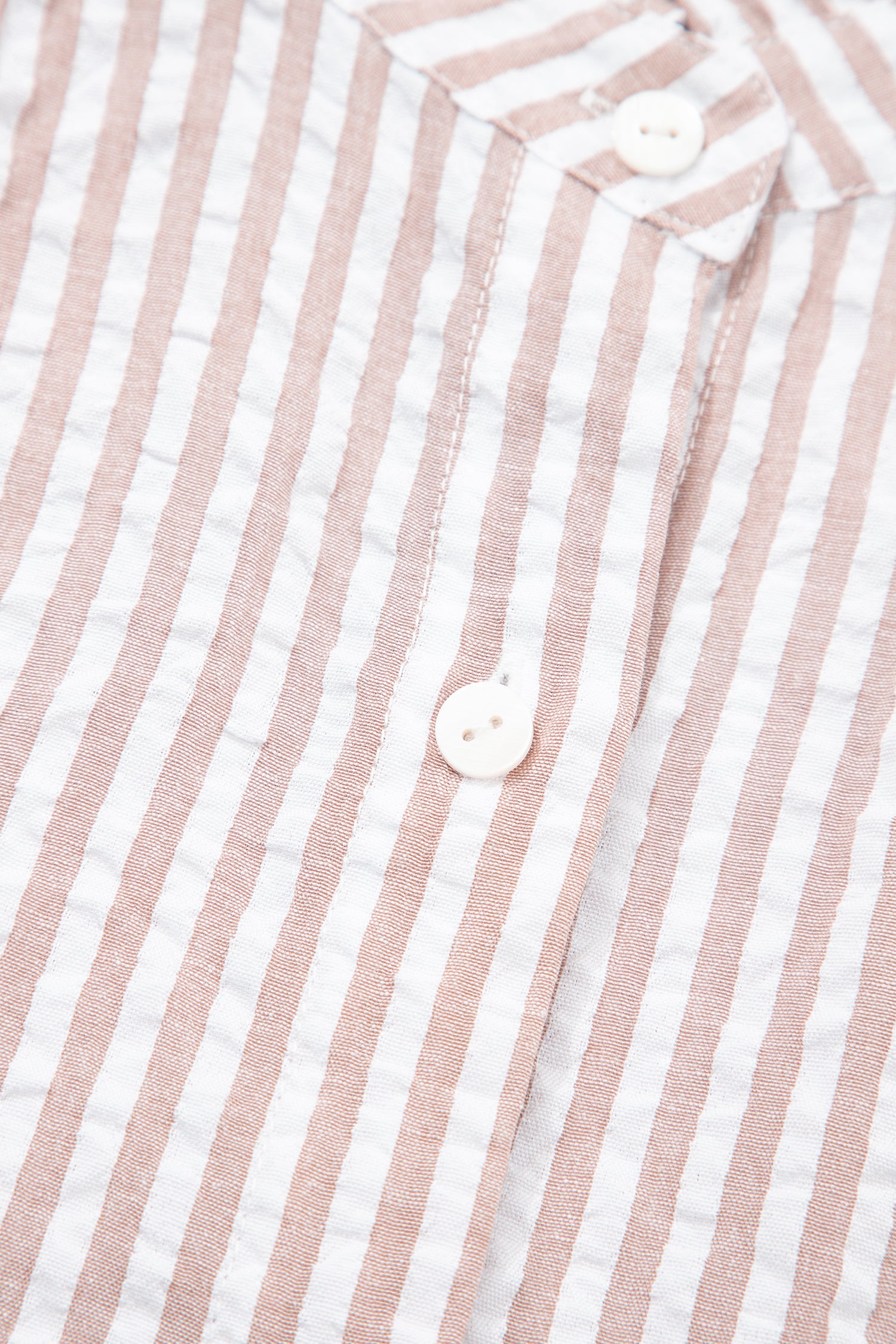 Khaki Stripe Frilled Collar Half Sleeve Shirt Maxi Dress-TOPS / DRESSES-[Adult]-[Female]-2022 Online Blue Zone Planet