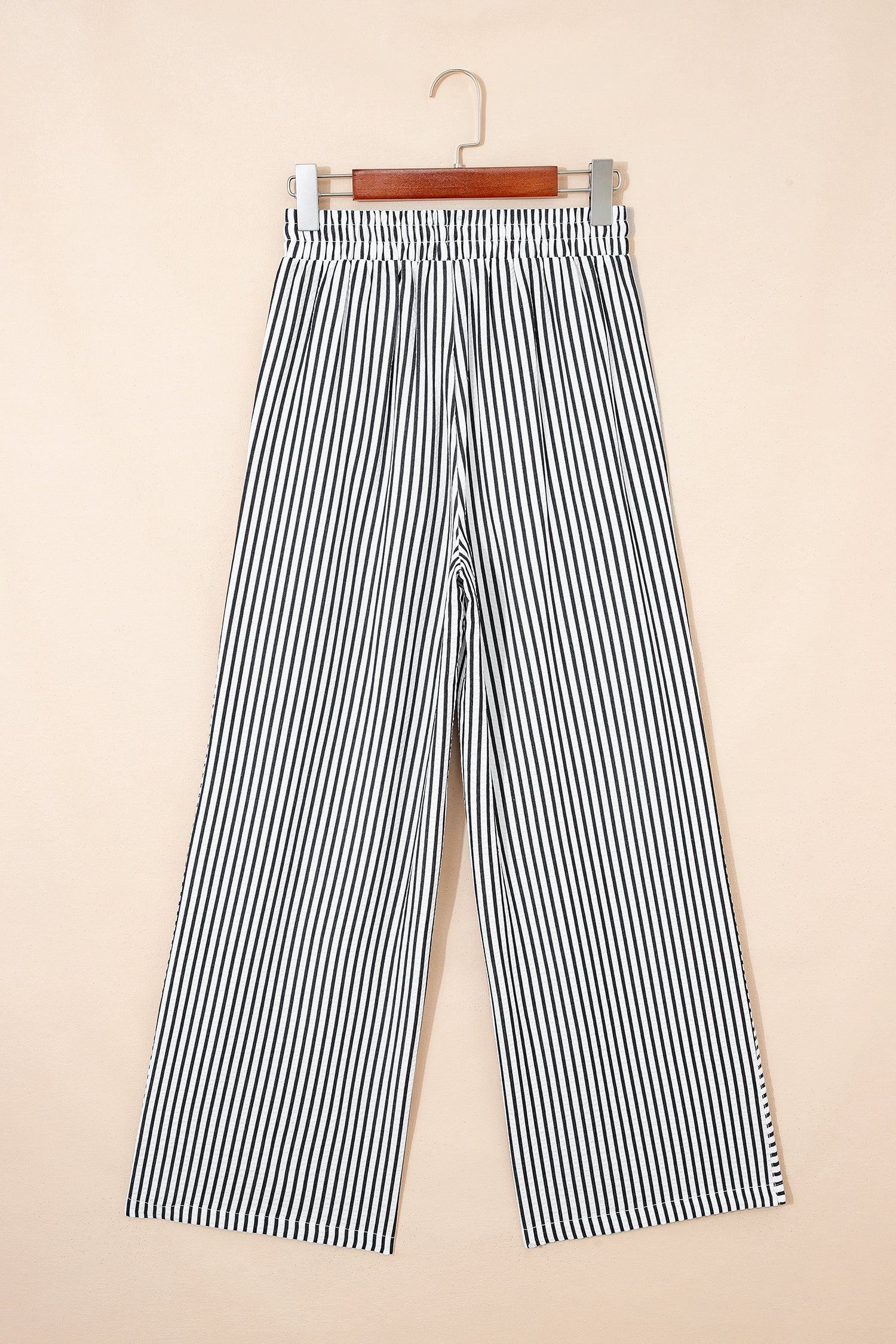 Black Stripe Wide Leg Casual Pants-Bottoms/Pants & Culotte-[Adult]-[Female]-2022 Online Blue Zone Planet