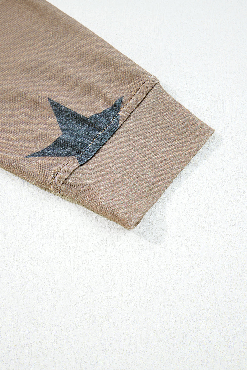 Khaki Retro Star Print Loose Long Sleeve Drawstring Wide Leg 2pcs Lounge Set-Loungewear & Sleepwear/Loungewear-[Adult]-[Female]-2022 Online Blue Zone Planet