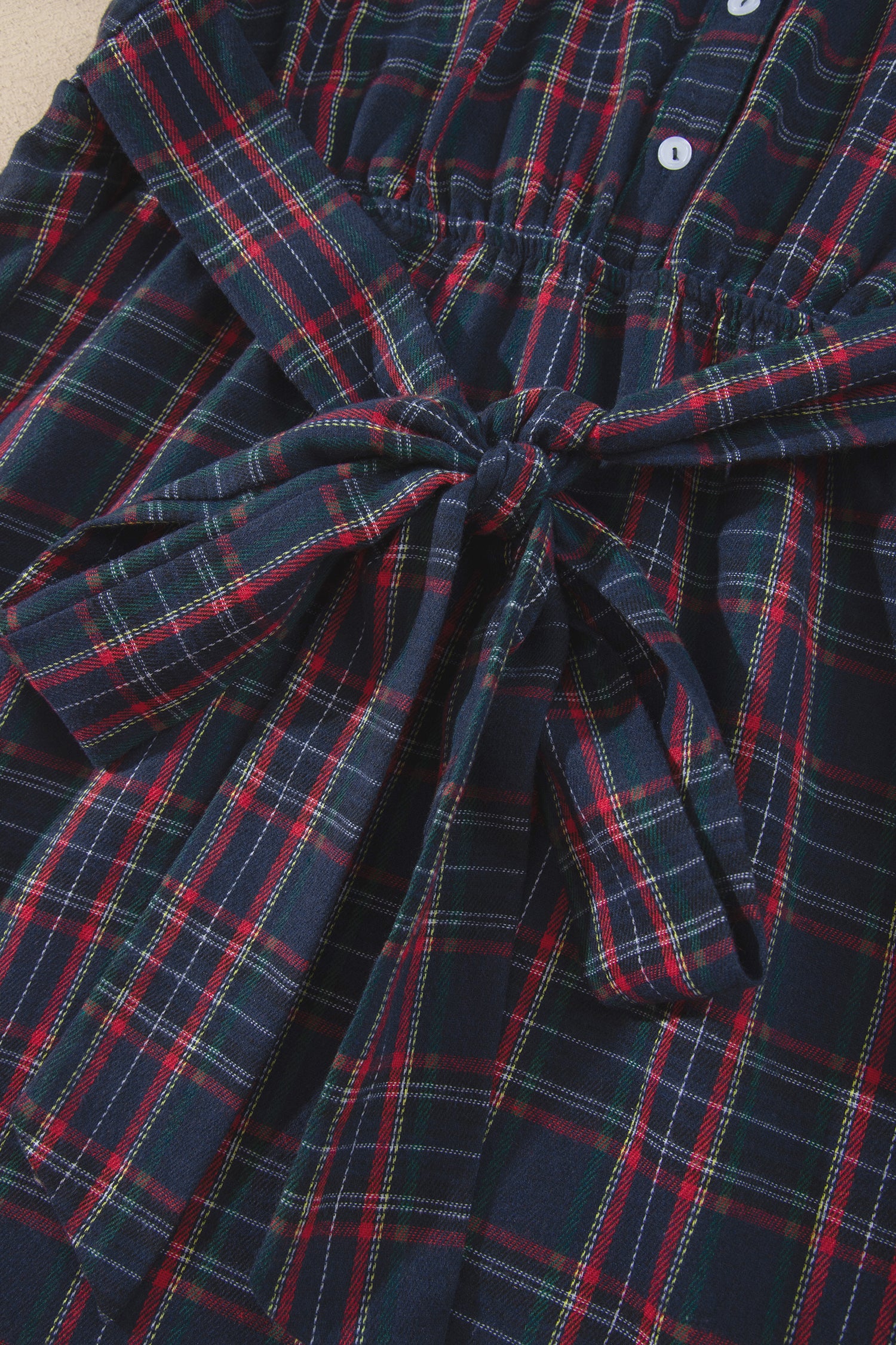 Black Plaid V Neck Belted Waist Short Sleeve Plus Size Dress-TOPS / DRESSES-[Adult]-[Female]-2022 Online Blue Zone Planet