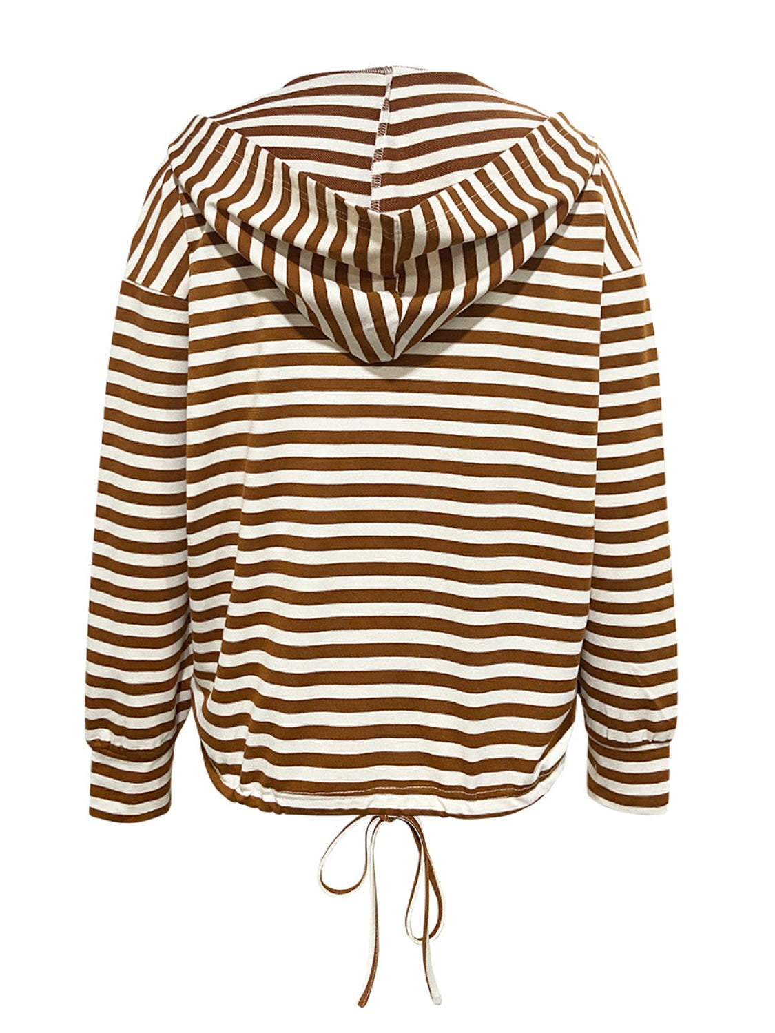 Drawstring Striped Long Sleeve Hoodie-TOPS / DRESSES-[Adult]-[Female]-2022 Online Blue Zone Planet