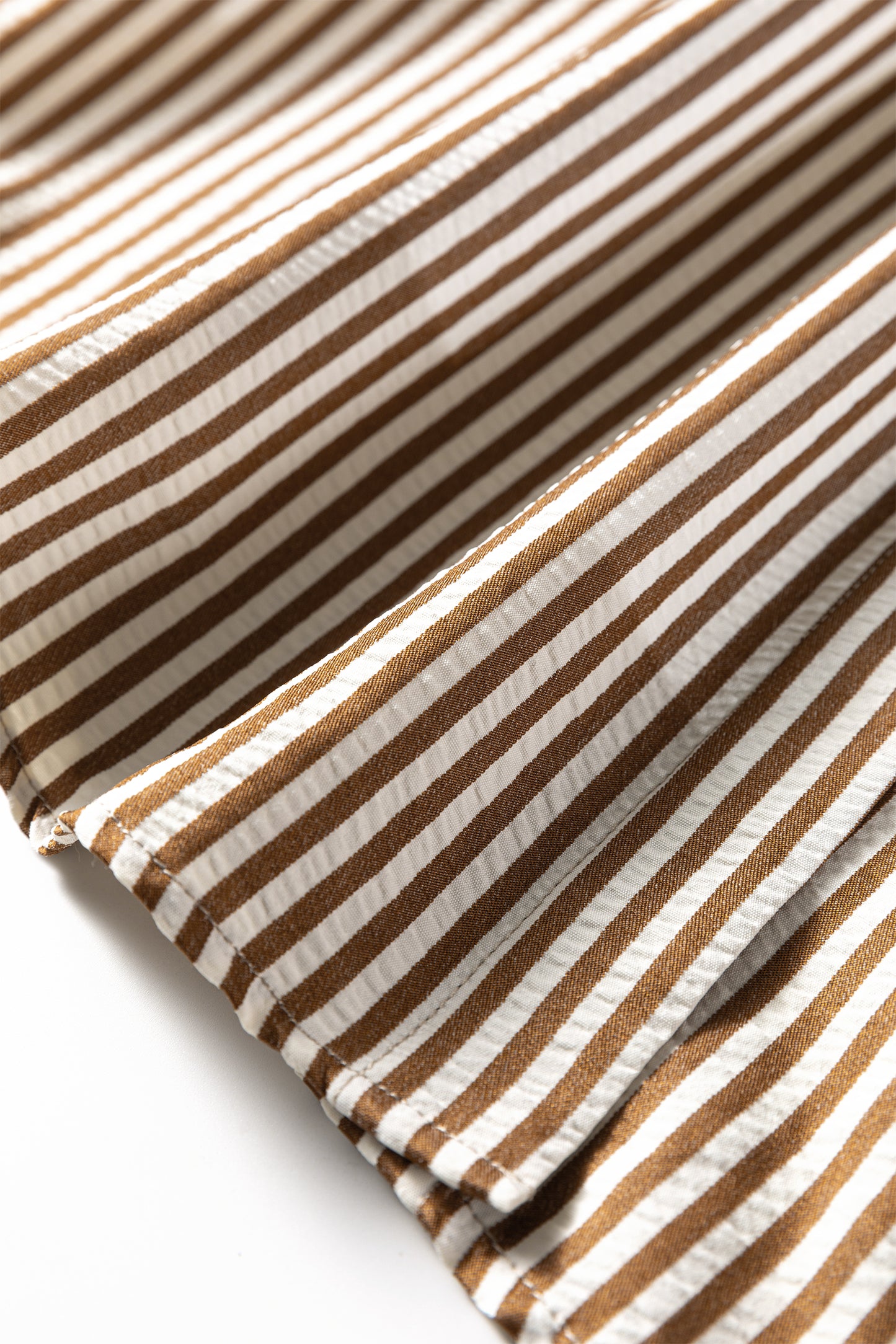 Brown Stripe Leopard Patched Collared Chest Pocket Cuffed Long Sleeve Plus Size Shirt-Plus Size/Plus Size Tops/Plus Size Blouses & Shirts-[Adult]-[Female]-2022 Online Blue Zone Planet