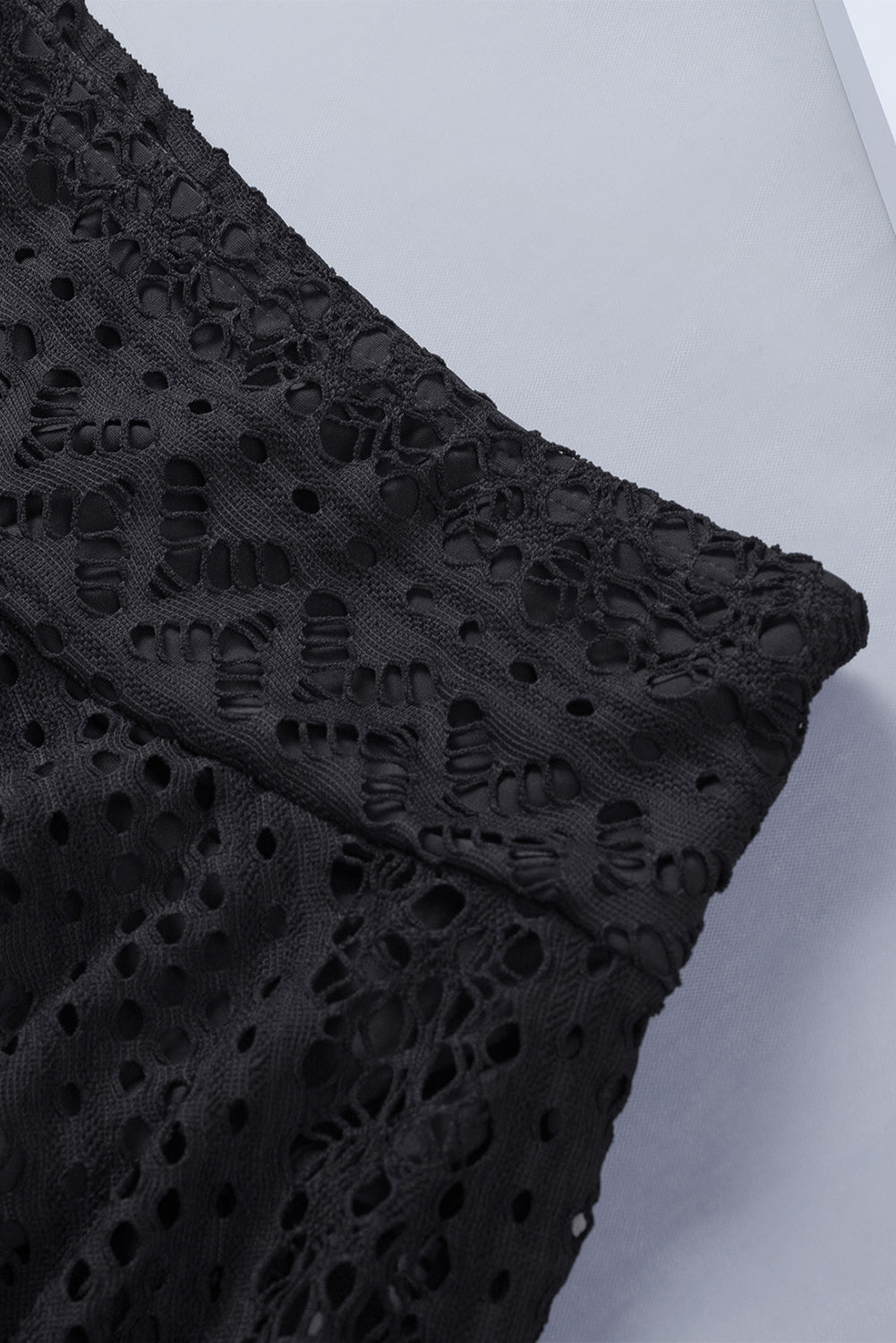 Black Solid Color Crochet Lace Skirted Bikini Bottom-Swimwear/Swim Bottoms-[Adult]-[Female]-2022 Online Blue Zone Planet