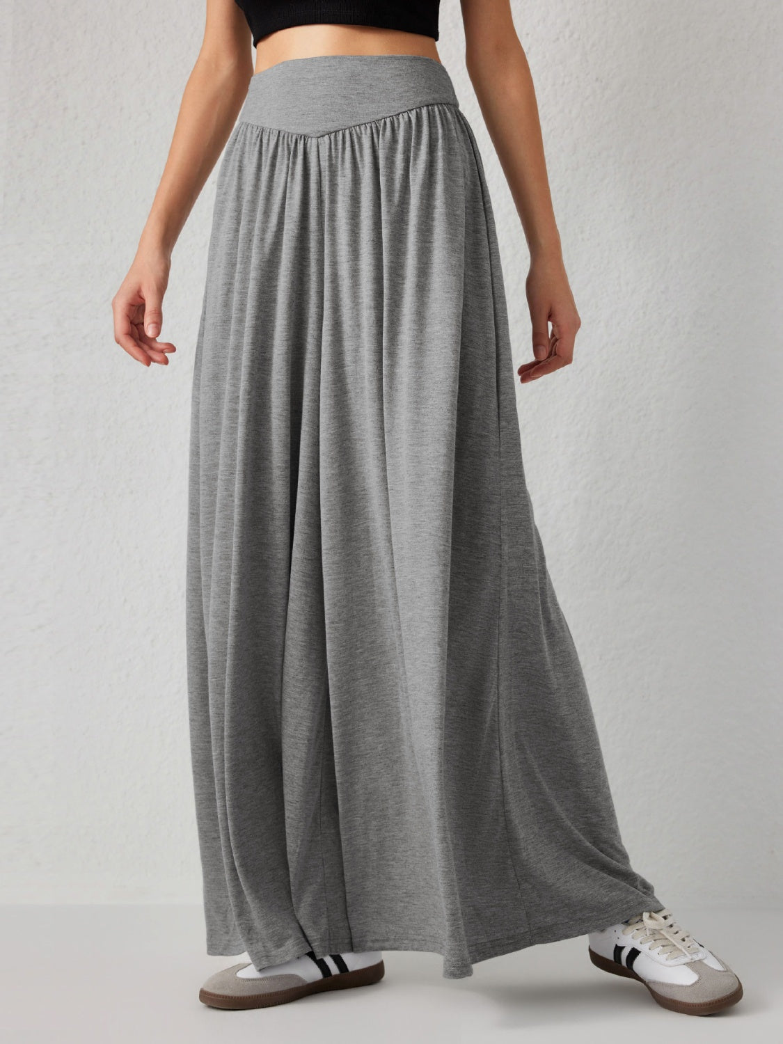 High Waist Wide Leg Pants-BOTTOMS SIZES SMALL MEDIUM LARGE-[Adult]-[Female]-2022 Online Blue Zone Planet