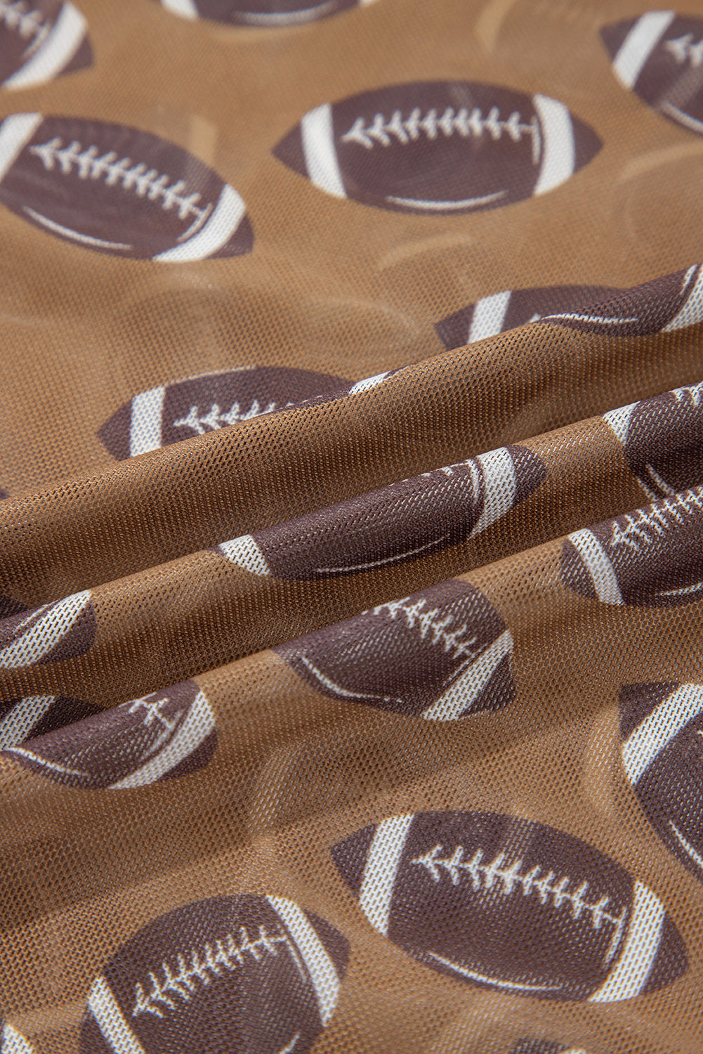 Brown Game Day Rugby Mesh Sheer Long Sleeve Top-Tops/Long Sleeve Tops-[Adult]-[Female]-2022 Online Blue Zone Planet