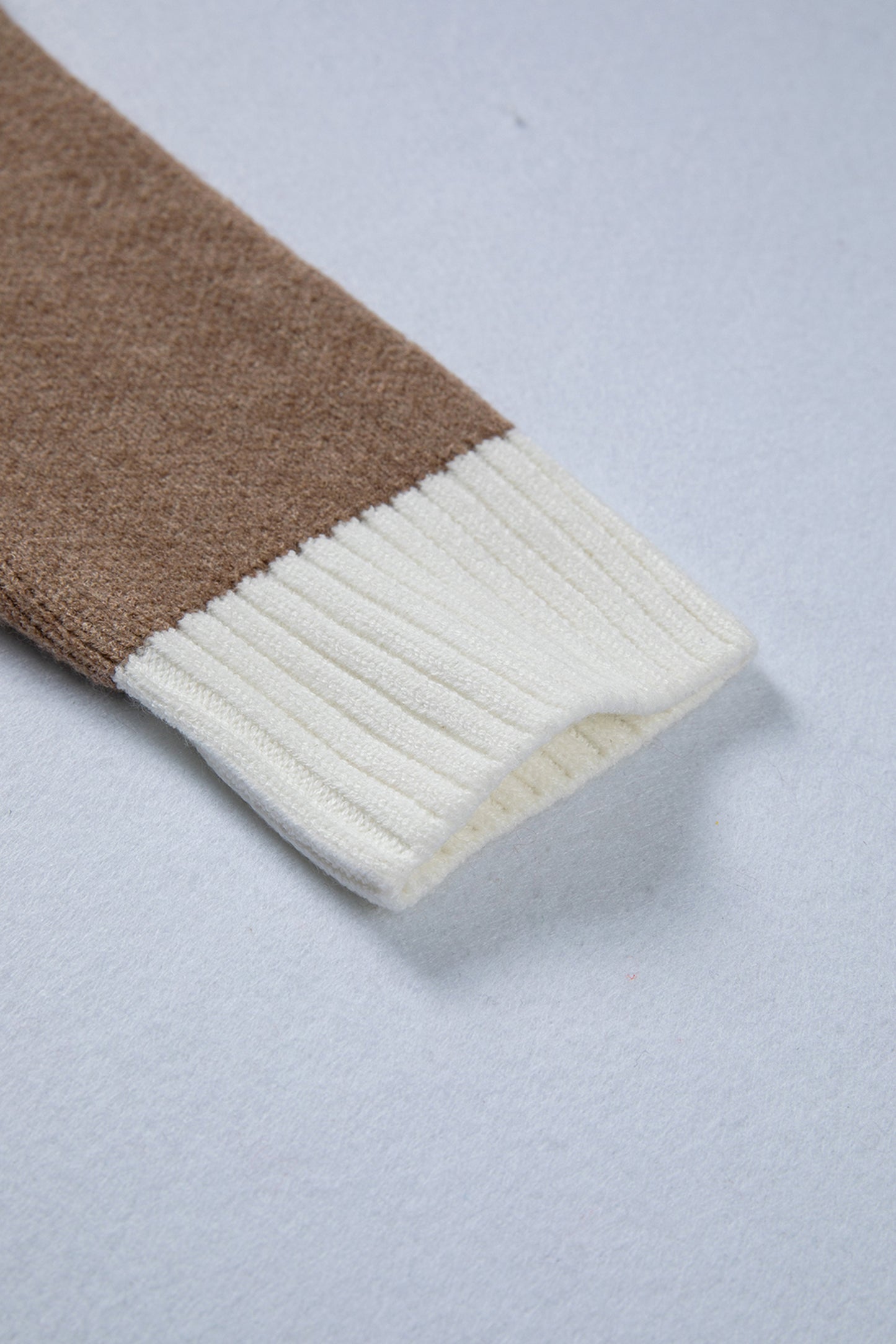 Khaki Houndstooth Color Block V Neck Raw Edge Button Front Cardigan-TOPS / DRESSES-[Adult]-[Female]-2022 Online Blue Zone Planet