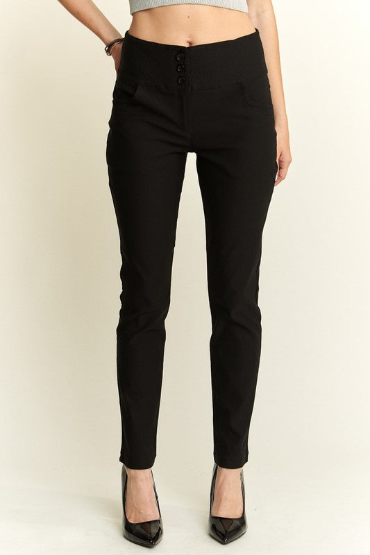 ADORA High Waist Skinny Pants-BOTTOM SIZES SMALL MEDIUM LARGE-[Adult]-[Female]-2022 Online Blue Zone Planet