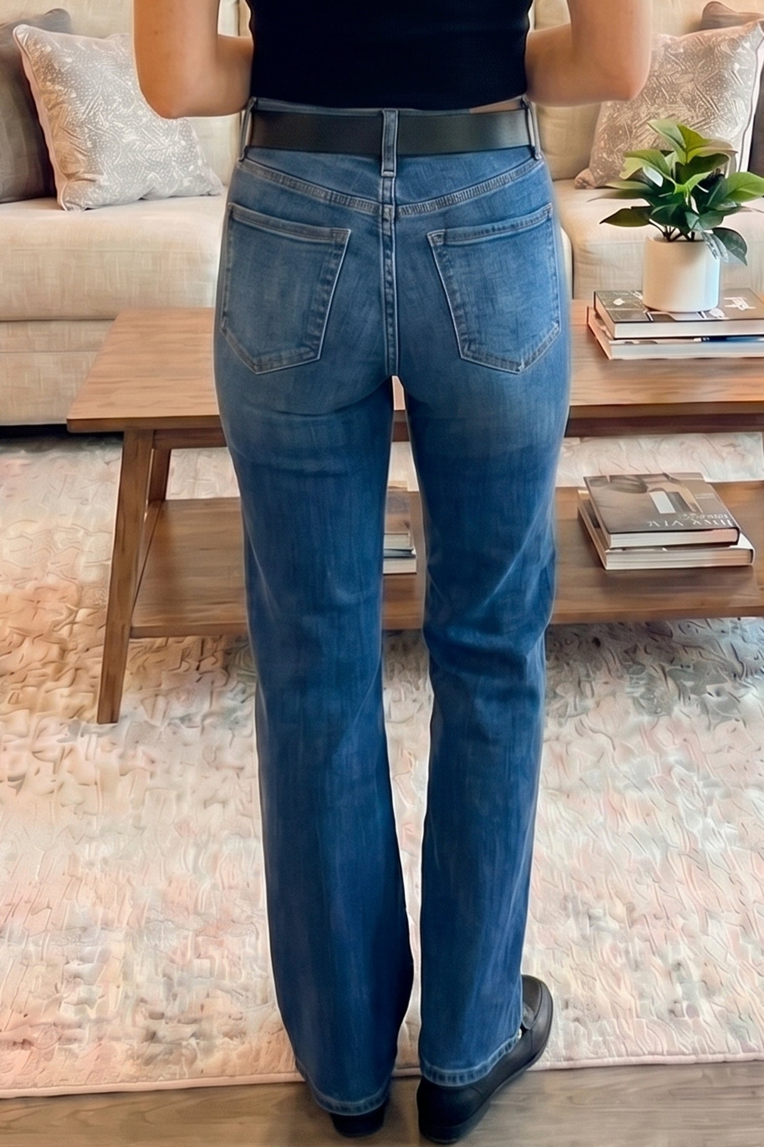 Sky Blue Tailored Seam Detail Womens Shift Jeans-Bottoms/Jeans-[Adult]-[Female]-2022 Online Blue Zone Planet