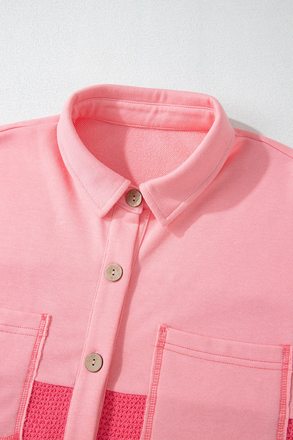 Two Tone Button Up Drop Shoulder Shacket-TOPS / DRESSES-[Adult]-[Female]-2022 Online Blue Zone Planet