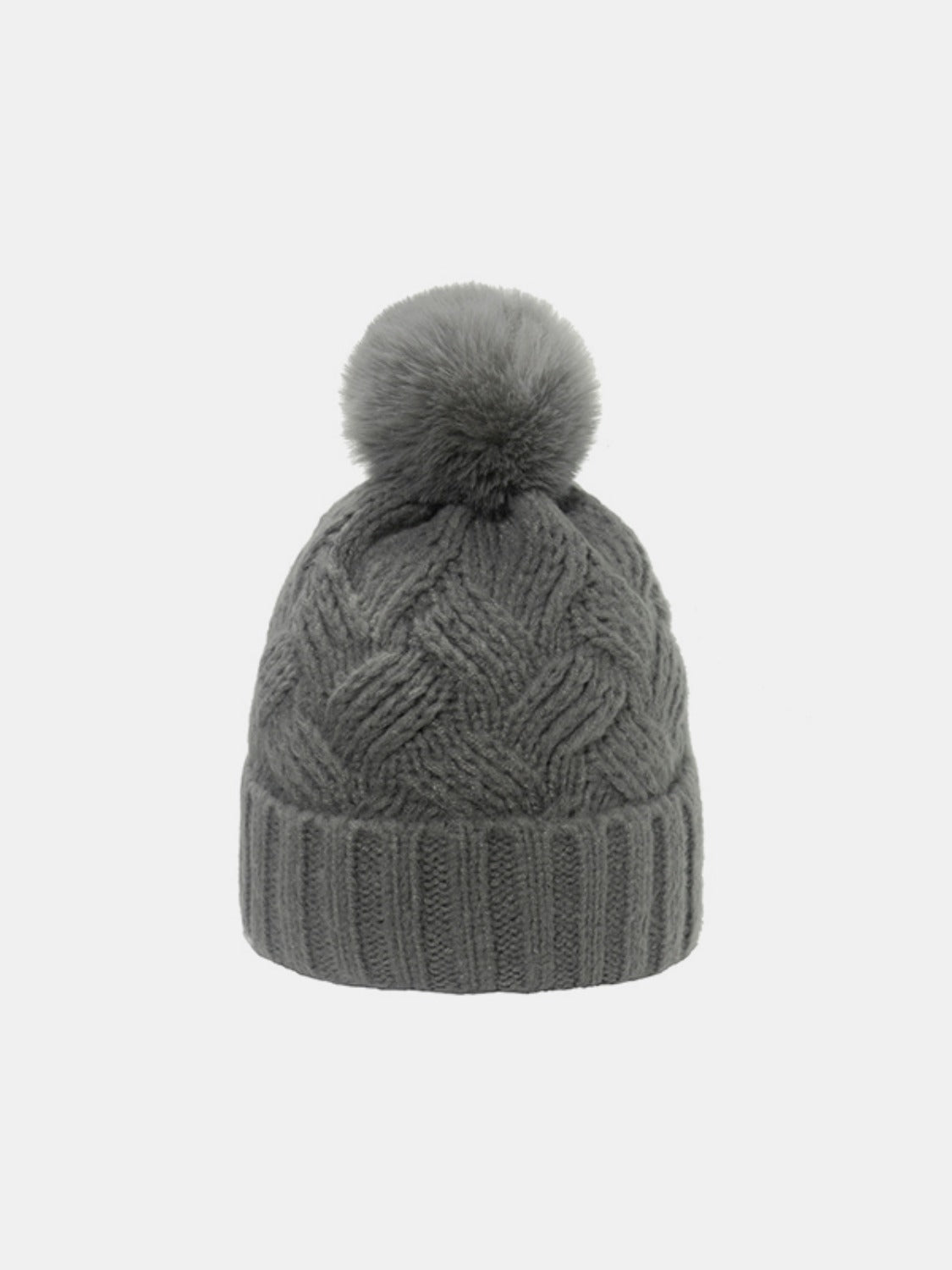 Roll Rim Cable-Knit Hat-BEANIES-[Adult]-[Female]-Gray-One Size-2022 Online Blue Zone Planet