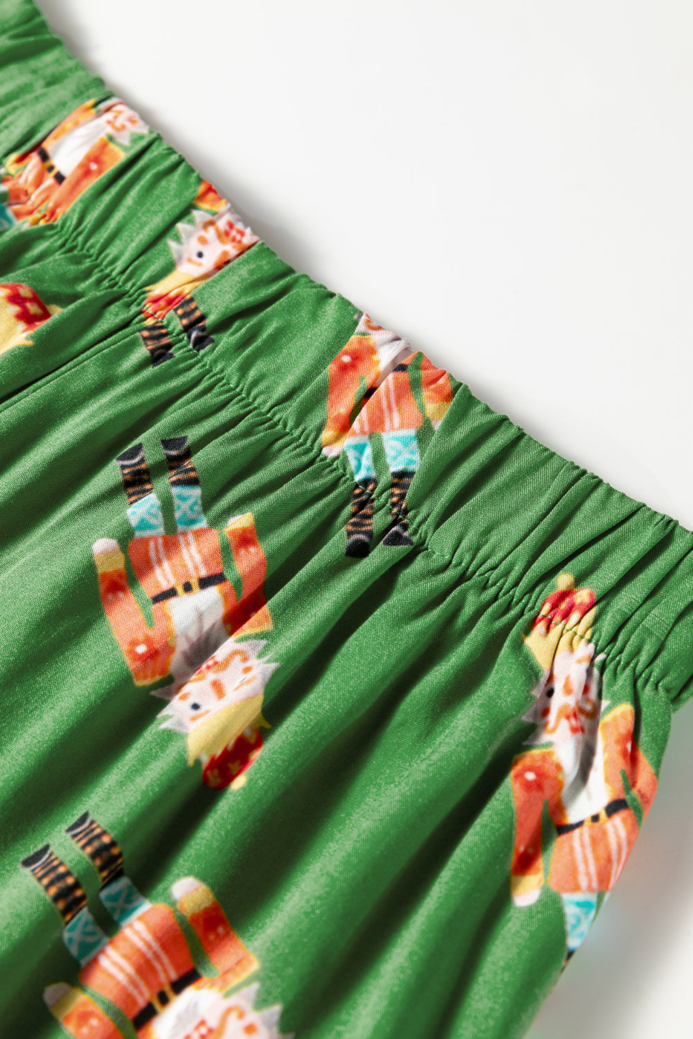 Green Christmas Candy Contrast Trim Bow Knot Silky 2pcs Pajama Set-Loungewear & Sleepwear/Sleepwear-[Adult]-[Female]-2022 Online Blue Zone Planet