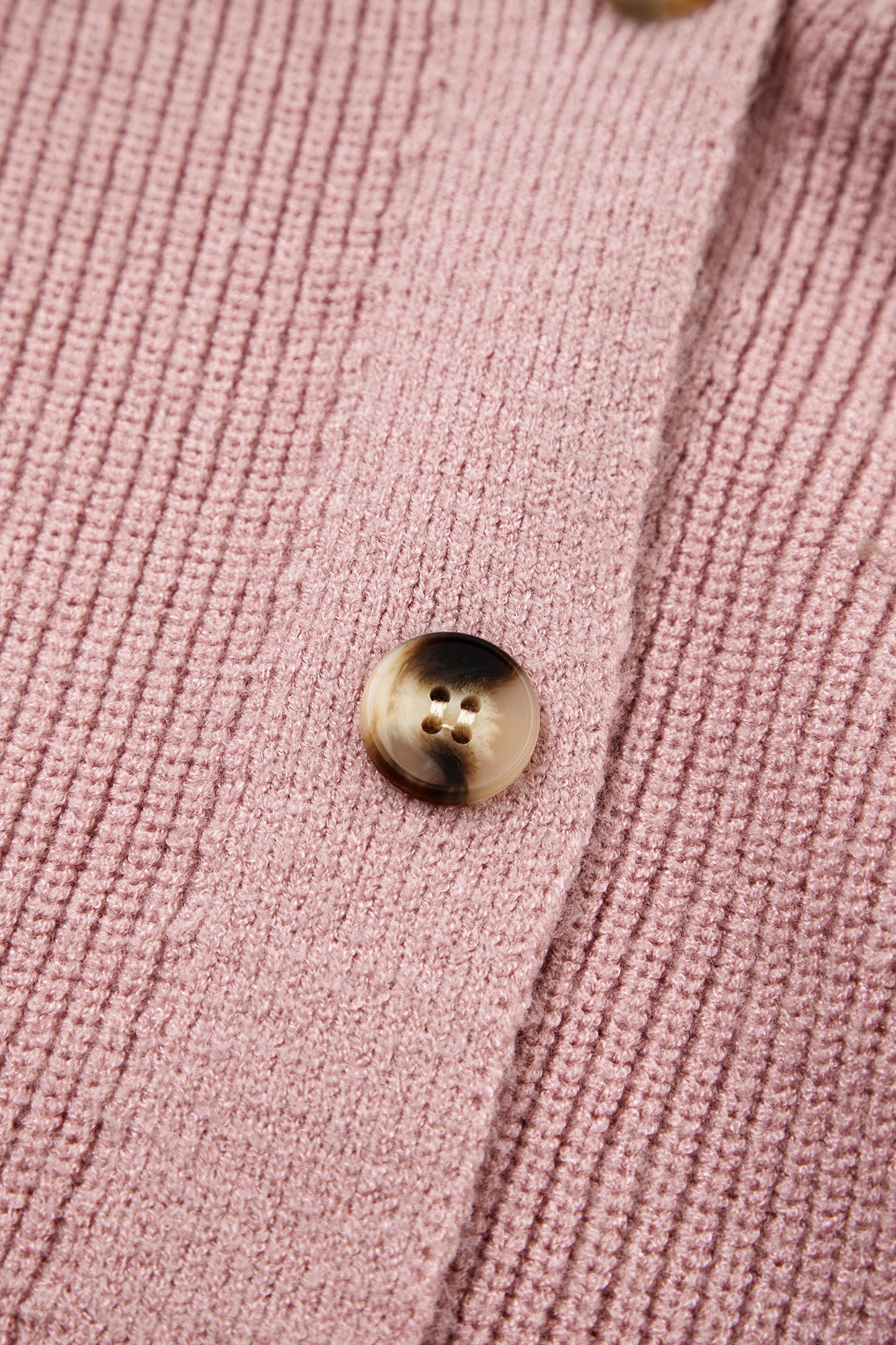 Light Pink Mixed Texture Knit Button V Neck Sweater Cardigan-TOPS / DRESSES-[Adult]-[Female]-2022 Online Blue Zone Planet