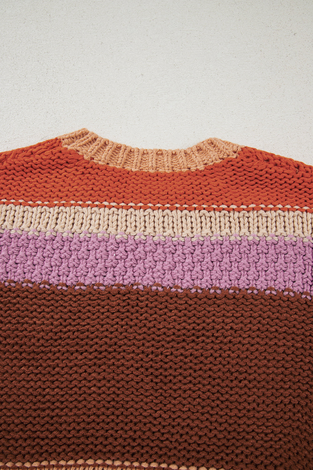Multicolour Cropped Colorblock Drop Shoulder Knitted Sweater-TOPS / DRESSES-[Adult]-[Female]-2022 Online Blue Zone Planet