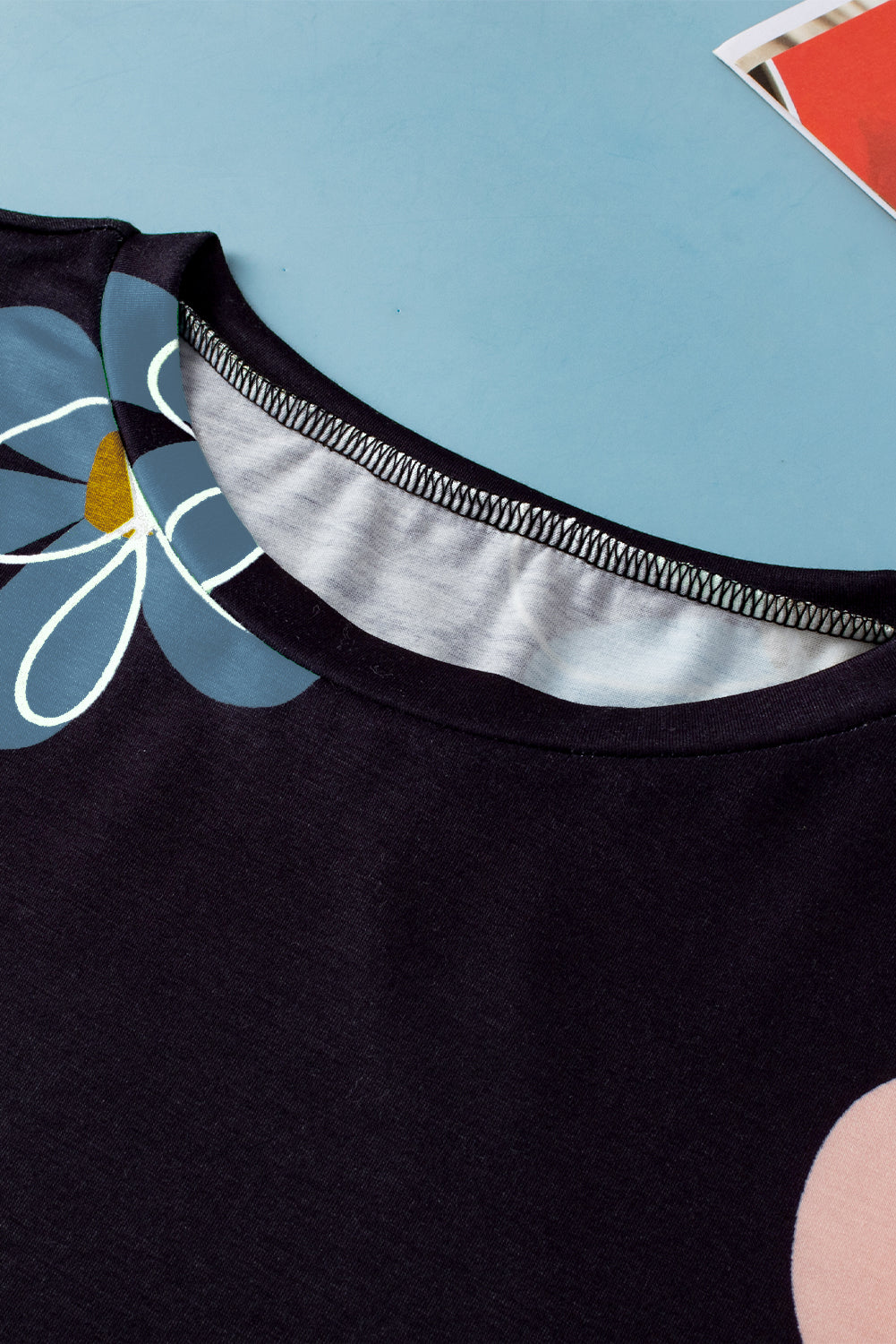 Beige Summer Flower Print Round Neck T Shirt-Tops/Tops & Tees-[Adult]-[Female]-2022 Online Blue Zone Planet
