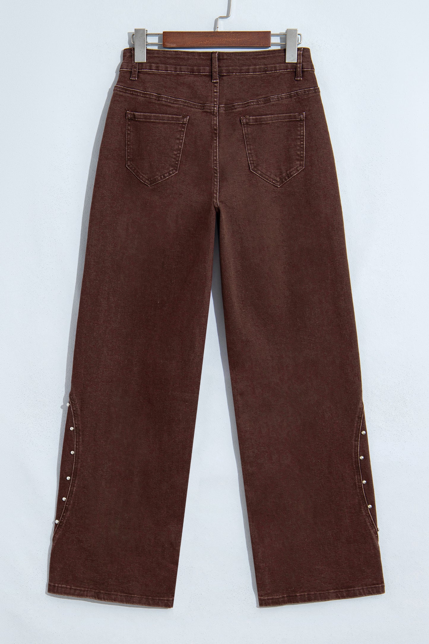 Dusk Blue Side Seam Rivet Detail Ankle Length Casual Jeans-Bottoms/Jeans-[Adult]-[Female]-2022 Online Blue Zone Planet