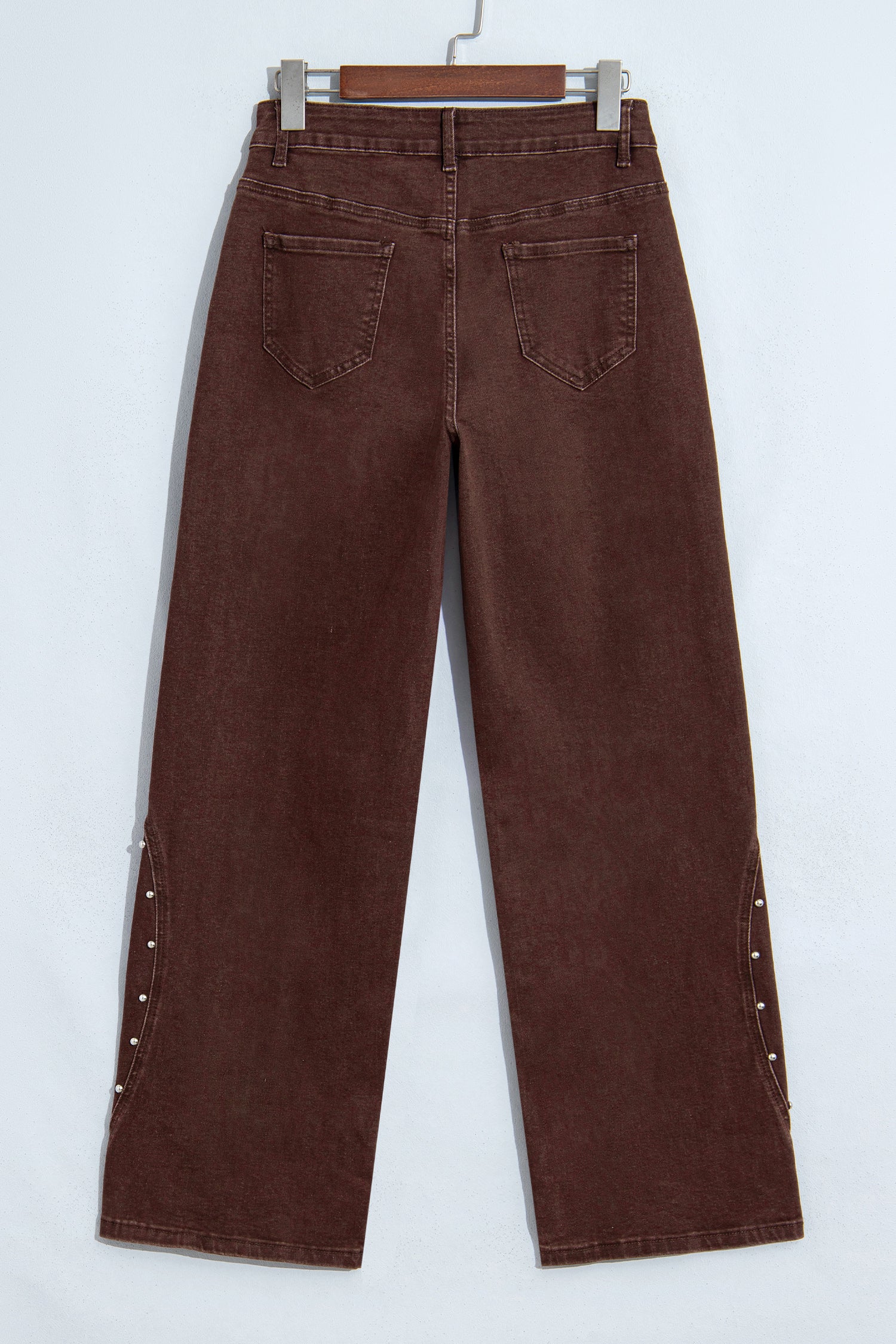Dusk Blue Side Seam Rivet Detail Ankle Length Casual Jeans-Bottoms/Jeans-[Adult]-[Female]-2022 Online Blue Zone Planet
