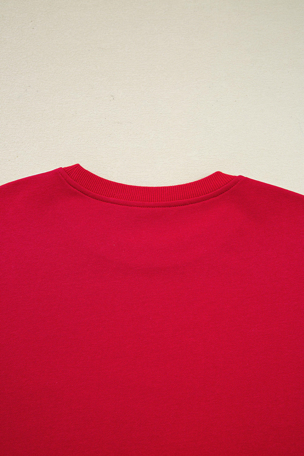 Fiery Red Varsity Striped Detail Crewneck Pullover Elastic Sweatpants 2pcs Outfit-Two Piece Sets/Pant Sets-[Adult]-[Female]-2022 Online Blue Zone Planet