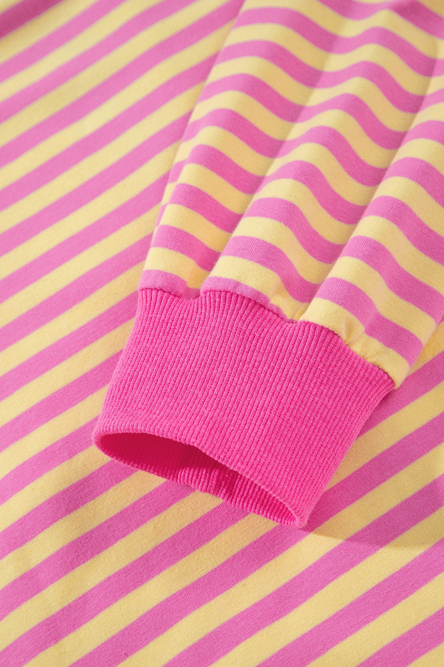 Rose Red Striped Long Sleeve Zip-Up Hoodie Drawstring Elastic Waist 2pcs Short Set-Two Piece Sets/Short Sets-[Adult]-[Female]-2022 Online Blue Zone Planet