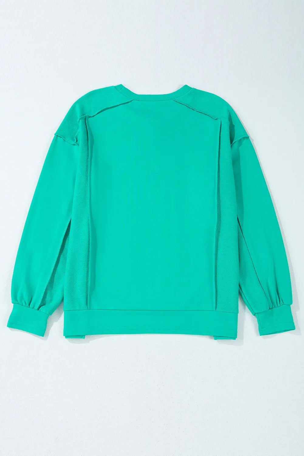 Exposed Seam Round Neck Long Sleeve Sweatshirt-TOPS / DRESSES-[Adult]-[Female]-2022 Online Blue Zone Planet