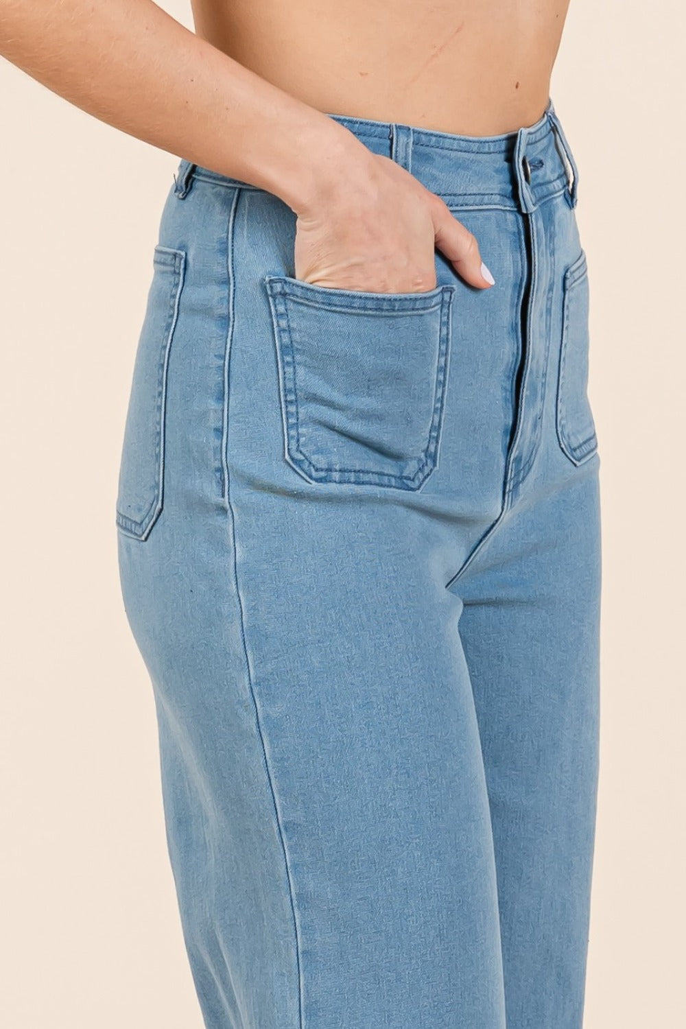 Blue Zone Planet | Mittoshop High Waist Wide Leg Jeans-TOPS / DRESSES-[Adult]-[Female]-2022 Online Blue Zone Planet