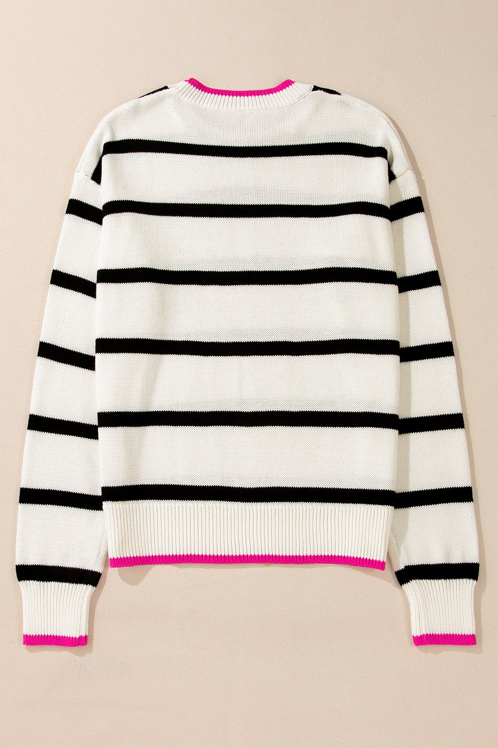 Striped Round Neck Drop Shoulder Sweater-TOPS / DRESSES-[Adult]-[Female]-2022 Online Blue Zone Planet