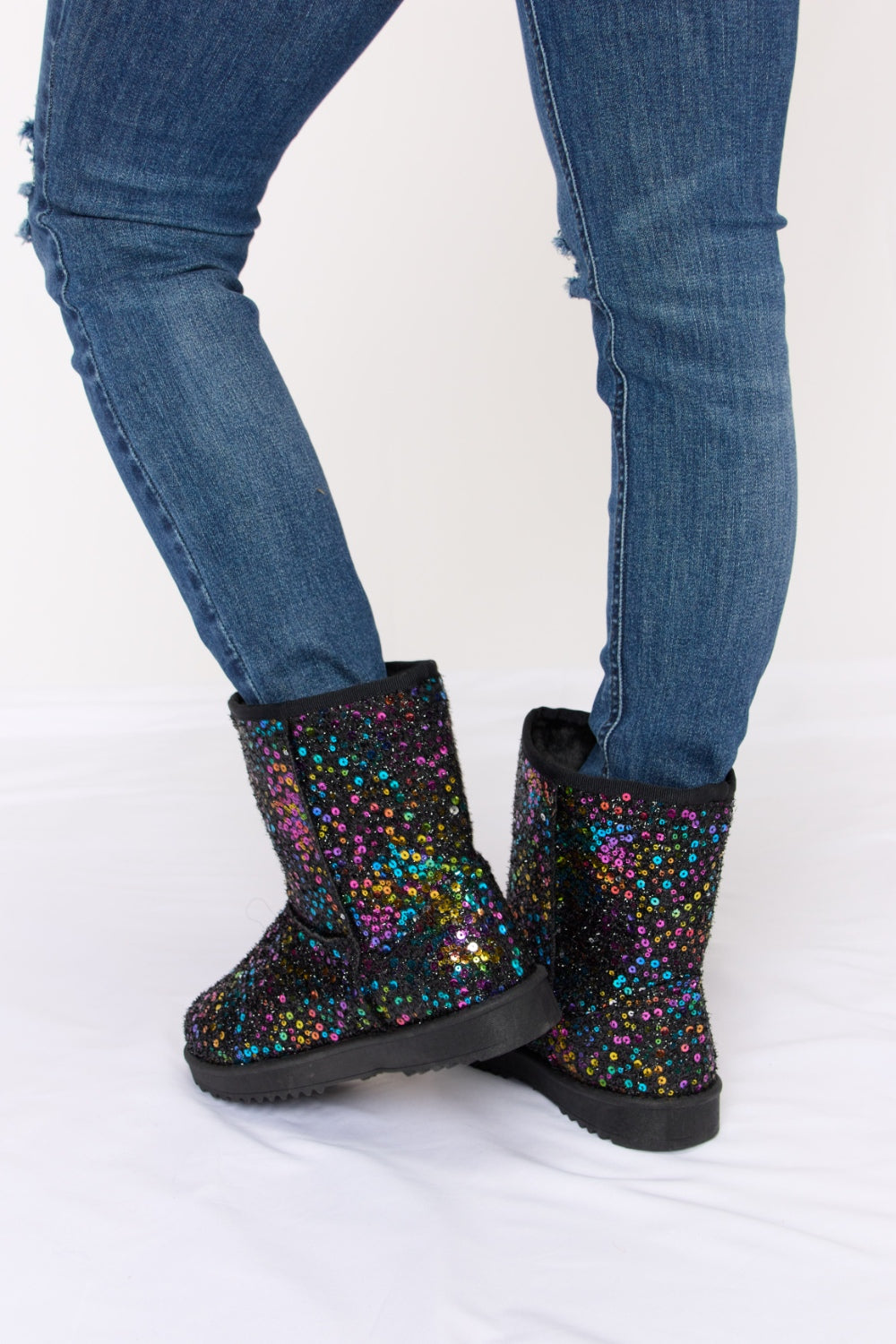 Forever Link Sequin Thermal Flat Boots-BOOTS-[Adult]-[Female]-2022 Online Blue Zone Planet