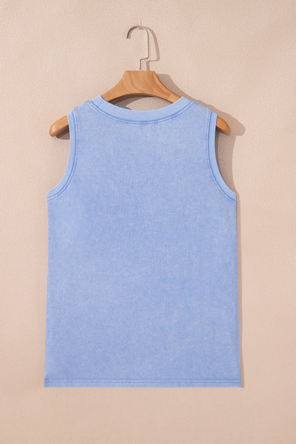Beau Blue Mineral Wash Patched Chest Pocket Casual Tank Top-Tops/Tank Tops-[Adult]-[Female]-2022 Online Blue Zone Planet