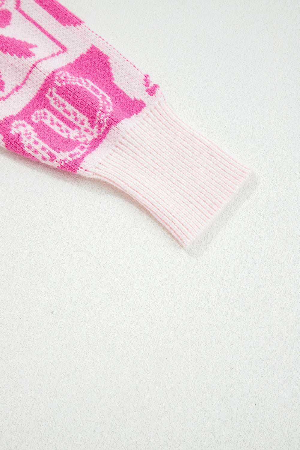 Pink Bows & Horseshoes Pattern Western Fashion Print Sweater-TOPS / DRESSES-[Adult]-[Female]-2022 Online Blue Zone Planet