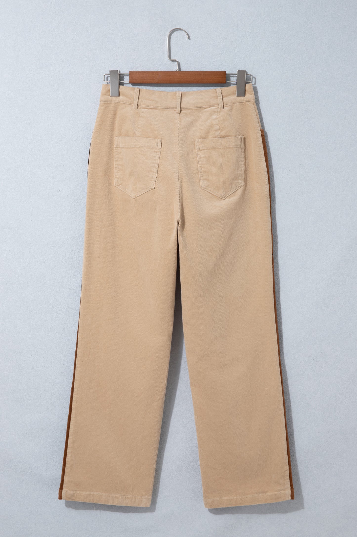 Smoke Gray Corduroy Side Panel Colorblock Straight Leg Pants-Bottoms/Pants & Culotte-[Adult]-[Female]-2022 Online Blue Zone Planet