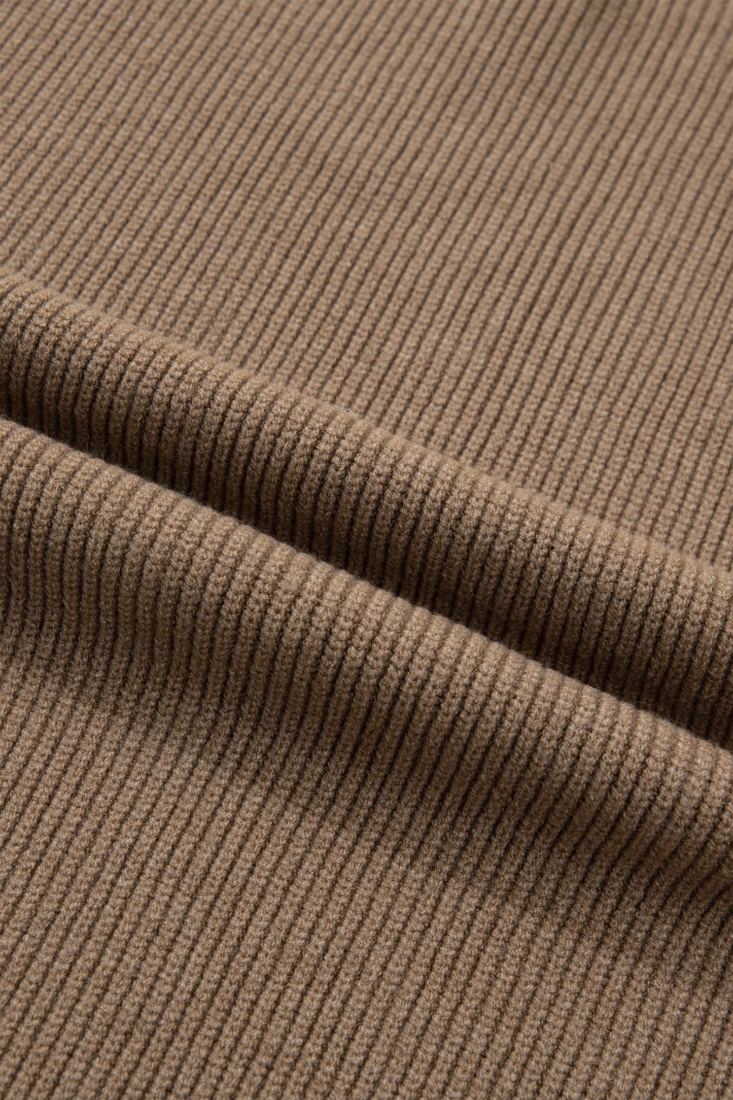 Light French Beige Solid Color Ribbed Knit Mock Neck Loose Sleeveless Sweater-TOPS / DRESSES-[Adult]-[Female]-2022 Online Blue Zone Planet
