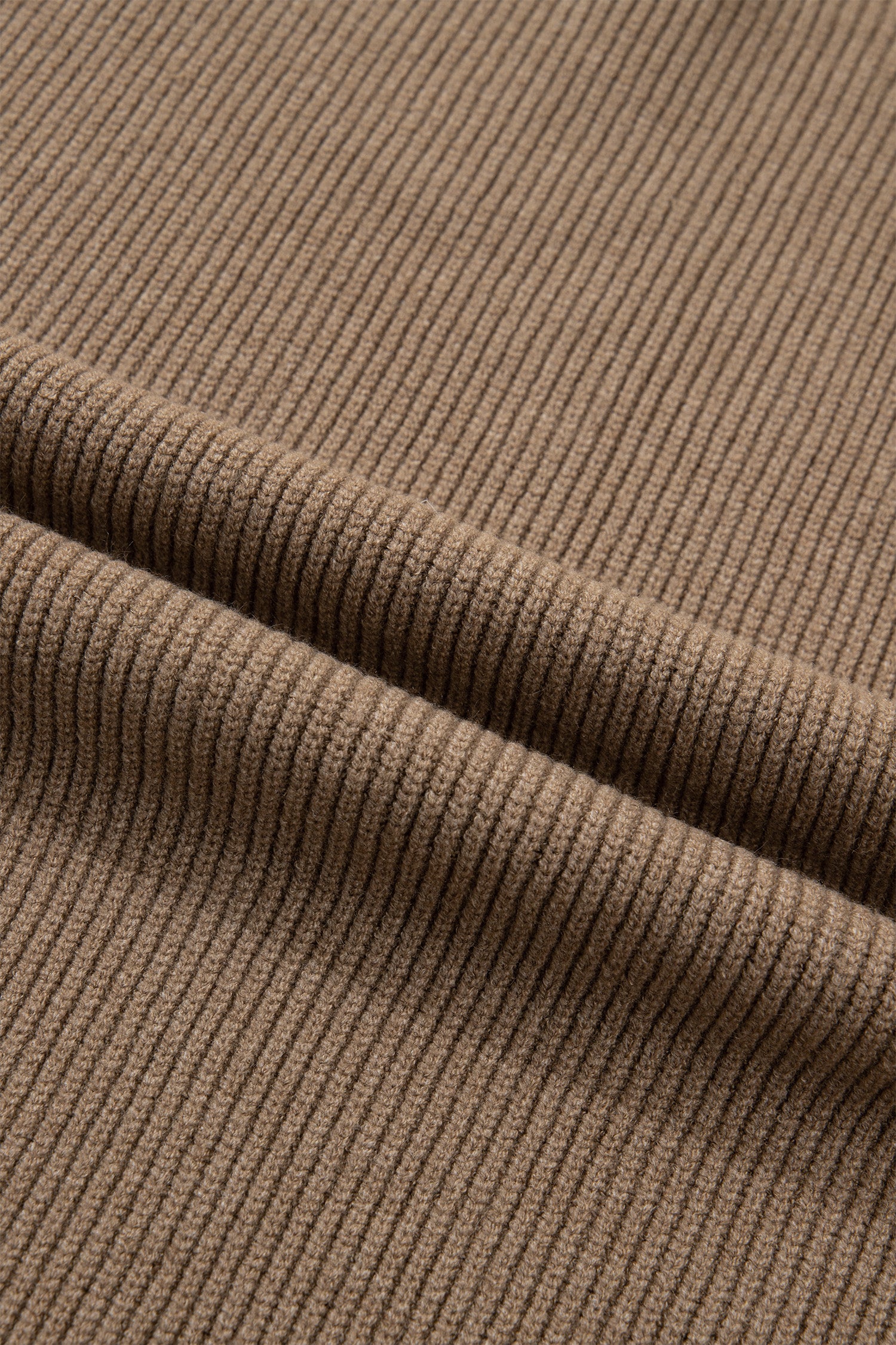 Light French Beige Solid Color Ribbed Knit Mock Neck Loose Sleeveless Sweater-TOPS / DRESSES-[Adult]-[Female]-2022 Online Blue Zone Planet