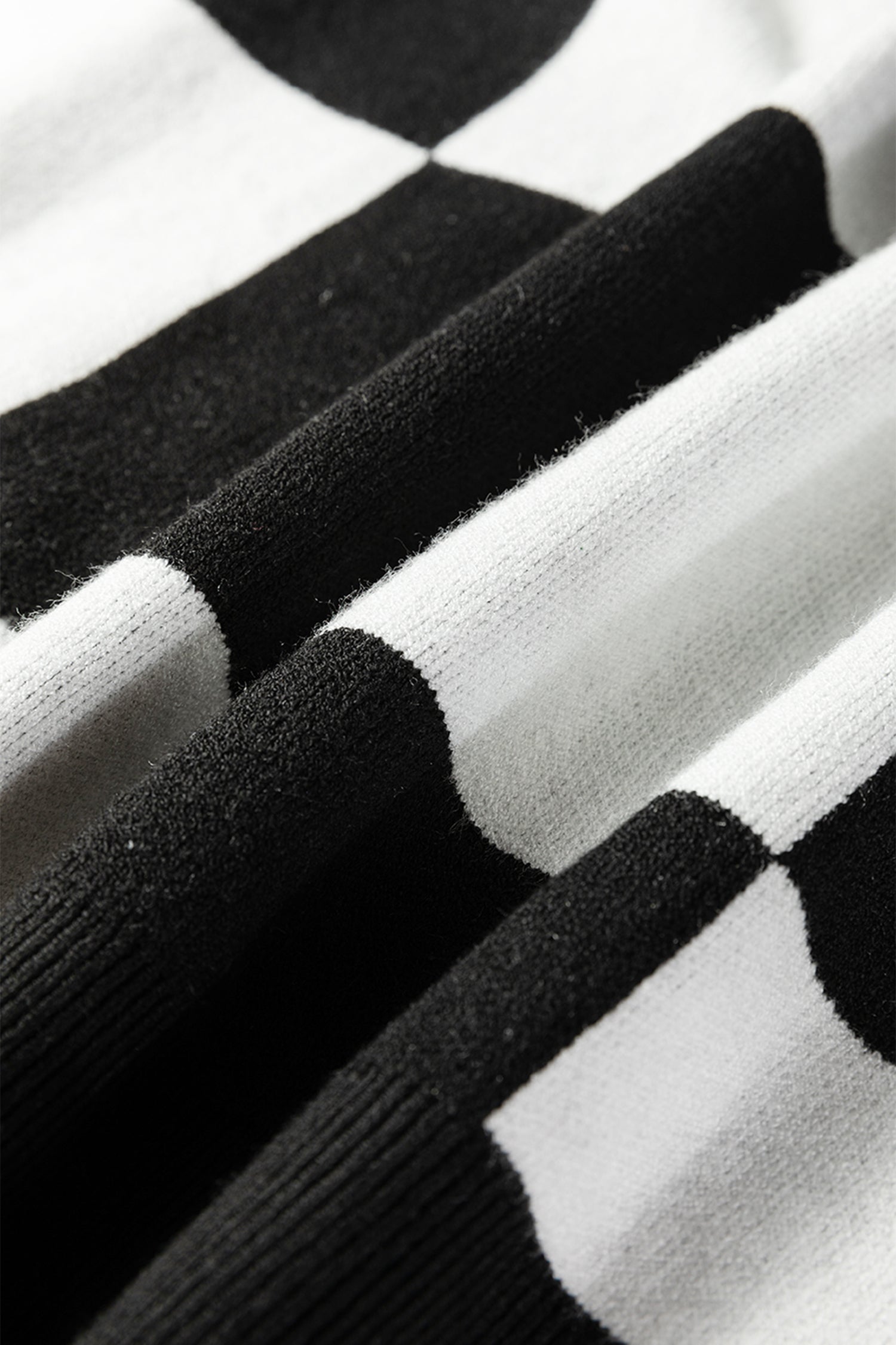 Black Checkered Pattern Loose Drop Shoulder Half Sleeve Sweater-TOPS / DRESSES-[Adult]-[Female]-2022 Online Blue Zone Planet