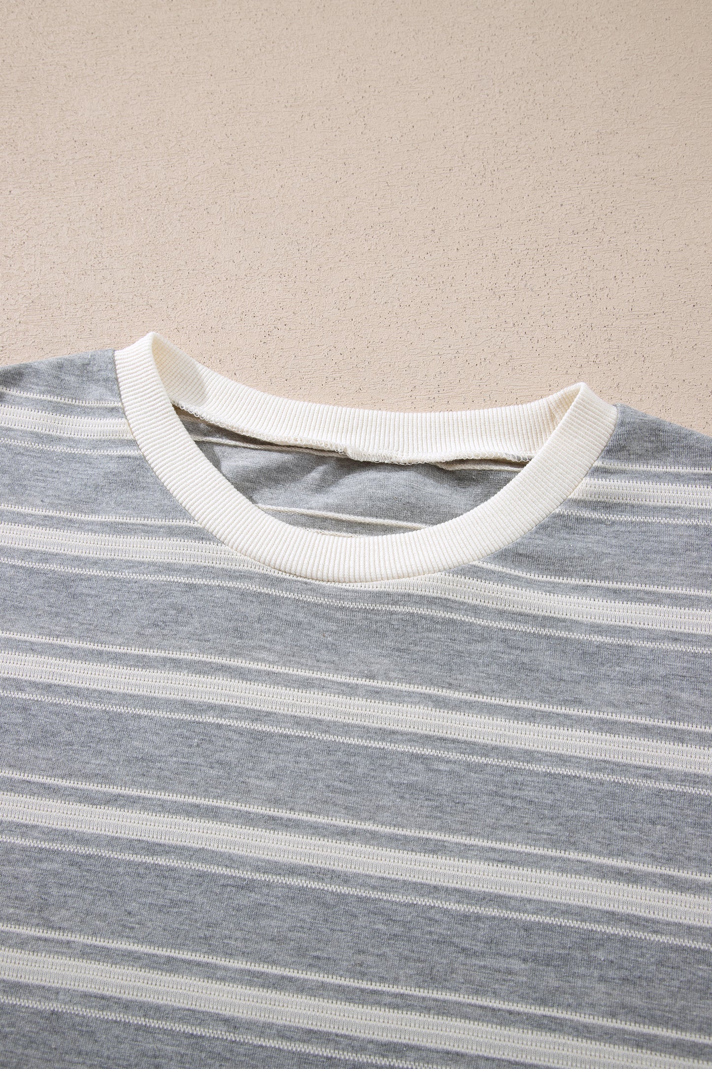 Gray Stripe Long Sleeve Round Neck Tunic Top-Tops/Long Sleeve Tops-[Adult]-[Female]-2022 Online Blue Zone Planet