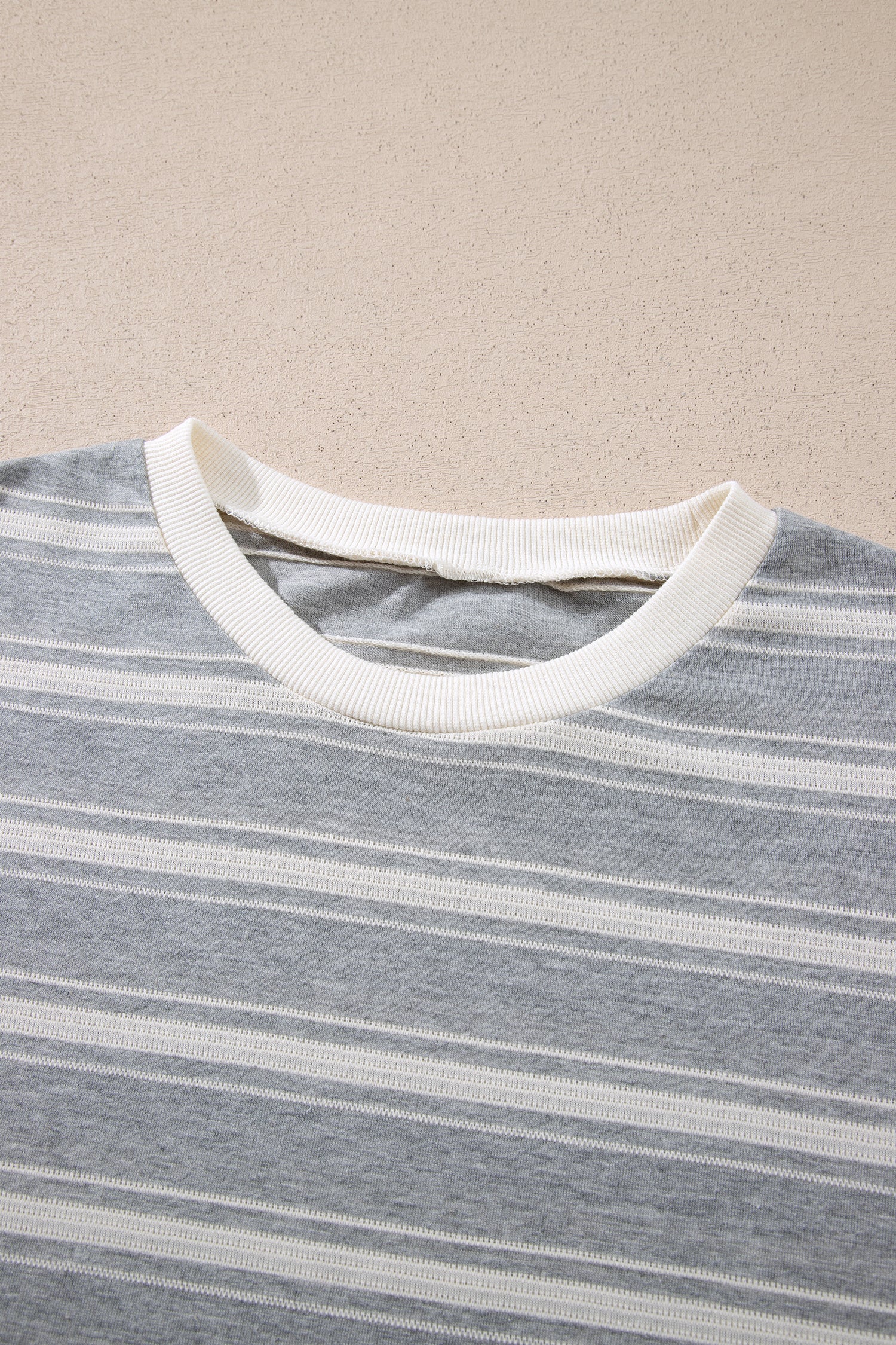 Gray Stripe Long Sleeve Round Neck Tunic Top-Tops/Long Sleeve Tops-[Adult]-[Female]-2022 Online Blue Zone Planet