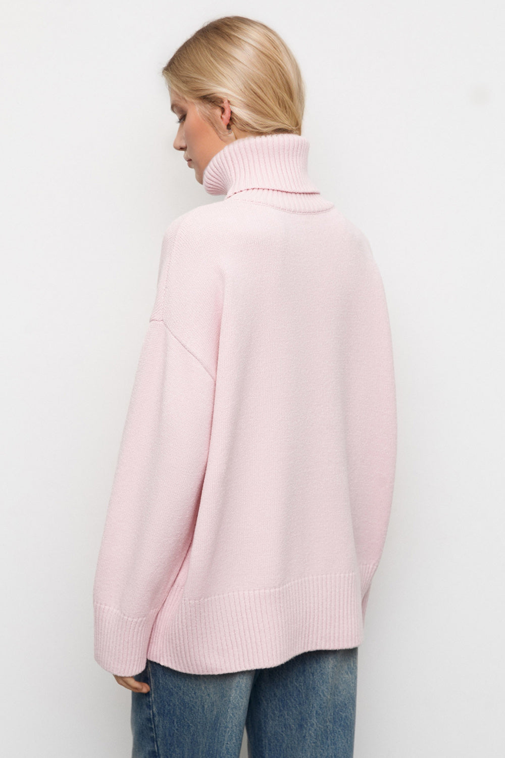 Basic Bae Turtleneck Dropped Shoulder Long Sleeve Sweater-TOPS / DRESSES-[Adult]-[Female]-2022 Online Blue Zone Planet