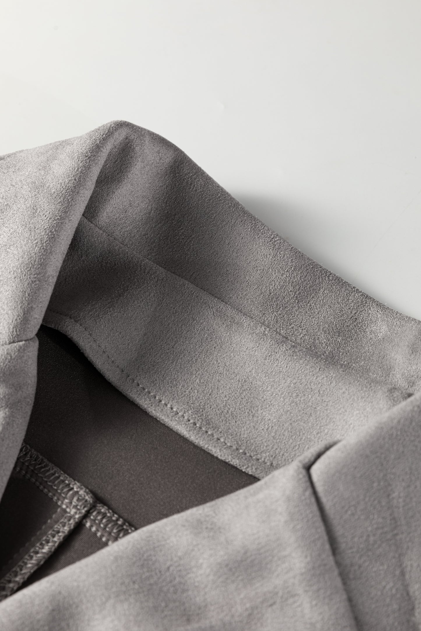 Gray Cropped Fringe Faux Suede Jacket-Outerwear/Jackets-[Adult]-[Female]-2022 Online Blue Zone Planet