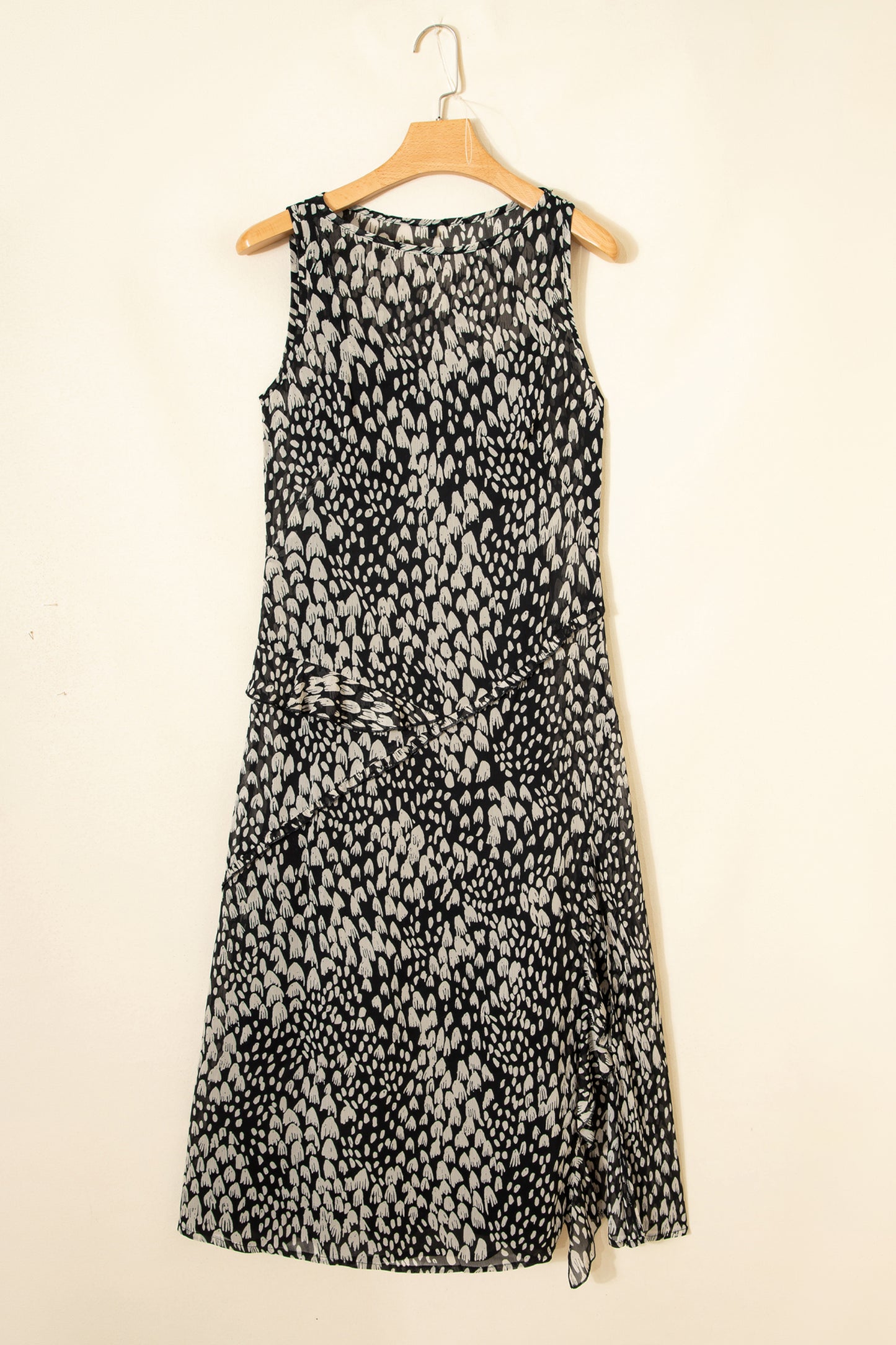 Black Printed Sleeveless Maxi Dress-TOPS / DRESSES-[Adult]-[Female]-2022 Online Blue Zone Planet